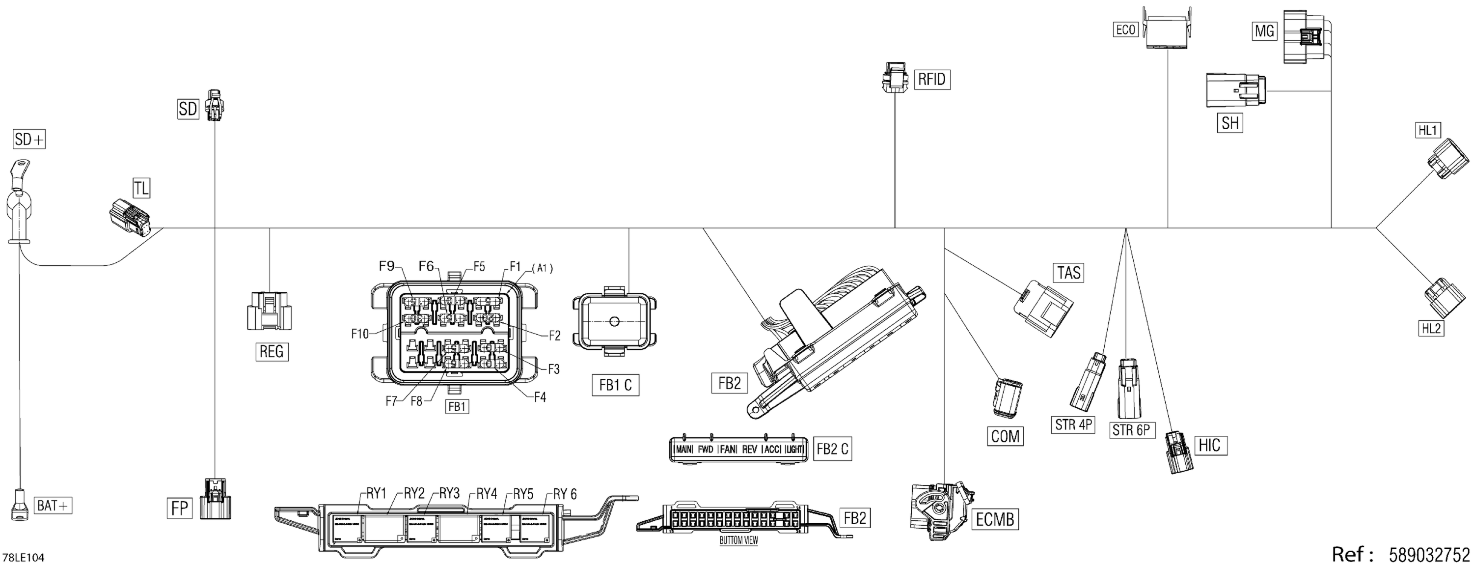 Схема узла: Electric - Main Harness - 515178729