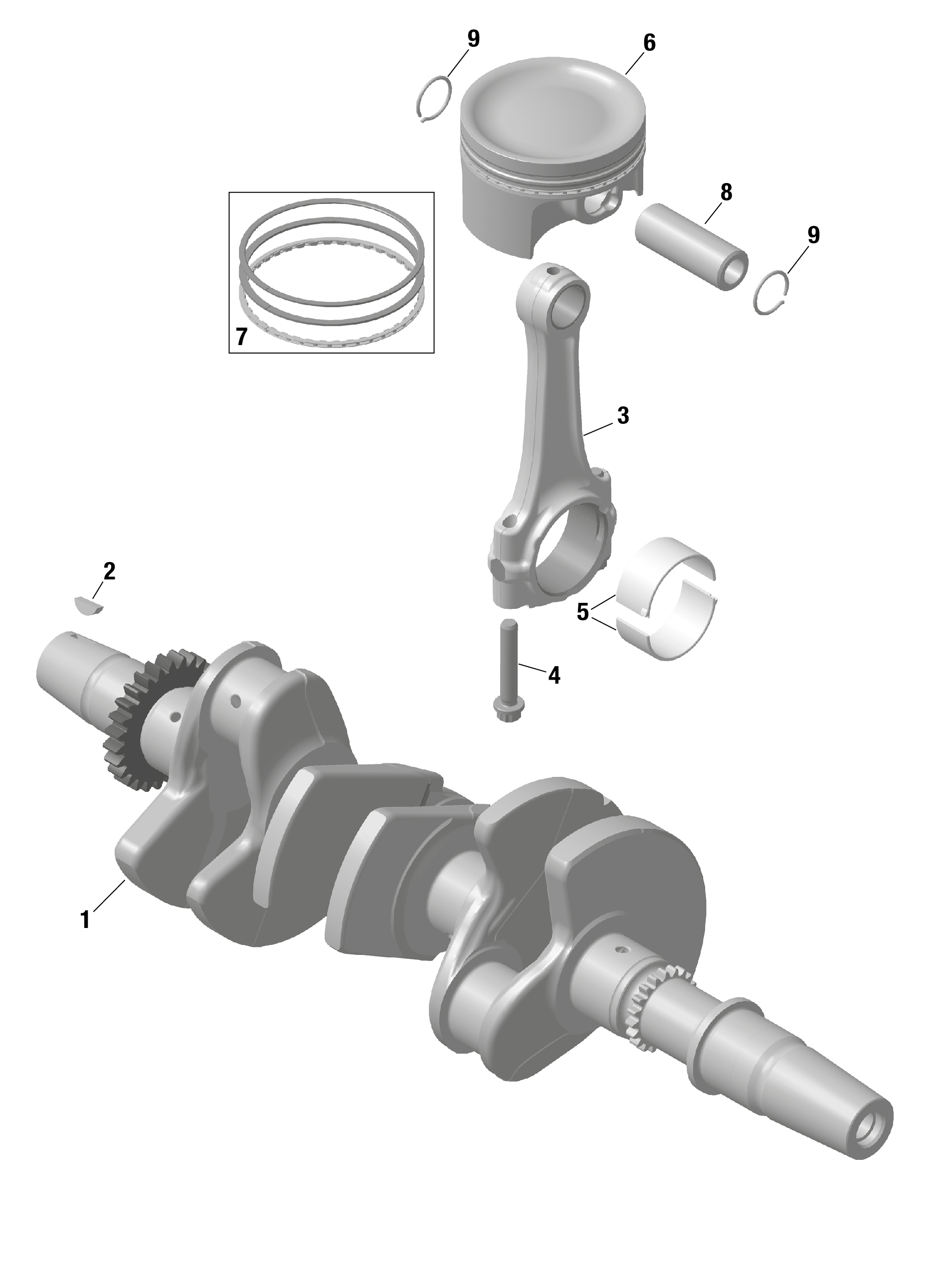 ROTAX - Crankshaft and Pistons - Turbo RR