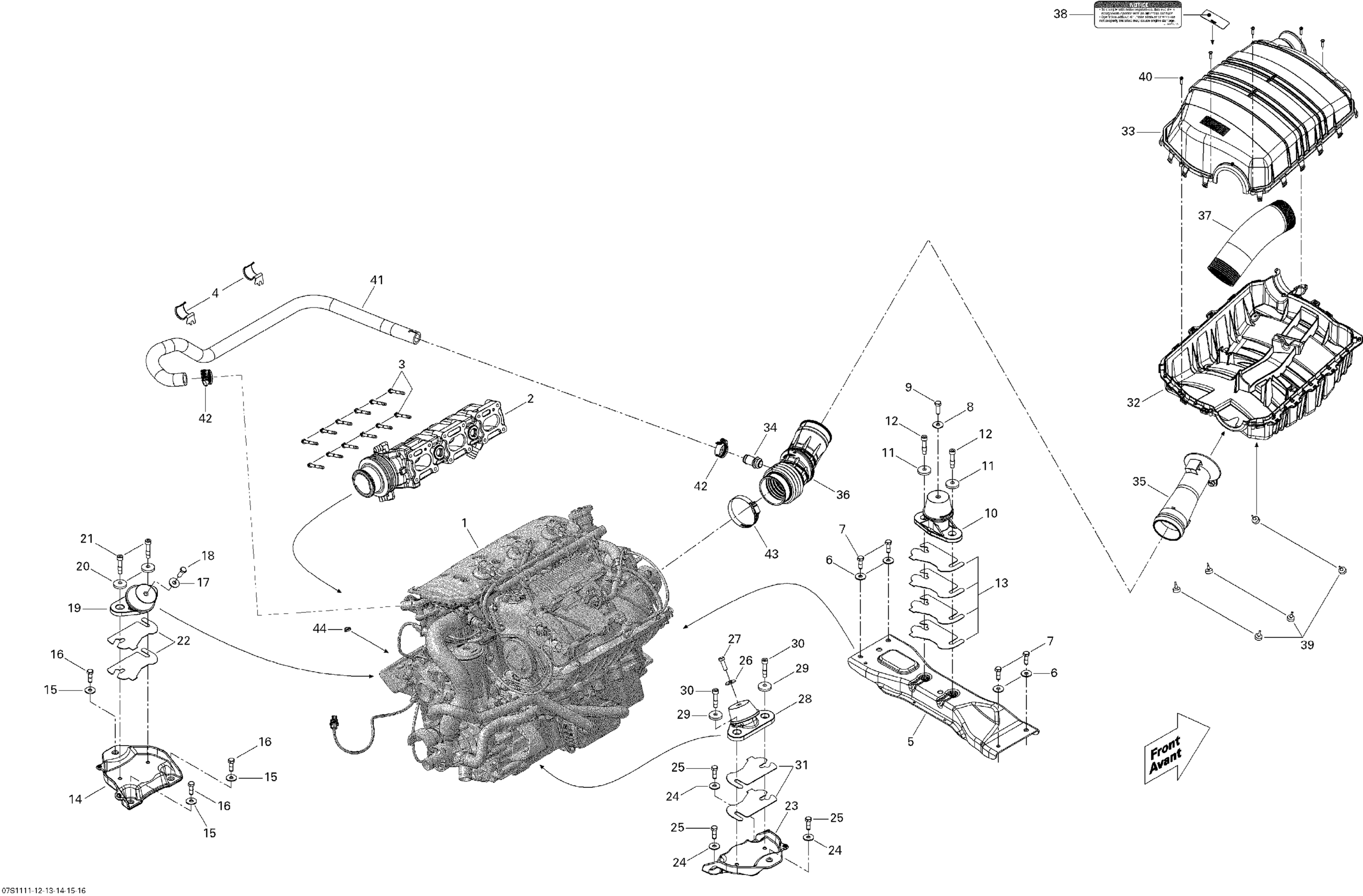 Схема узла: Engine And Air Intake Silencer