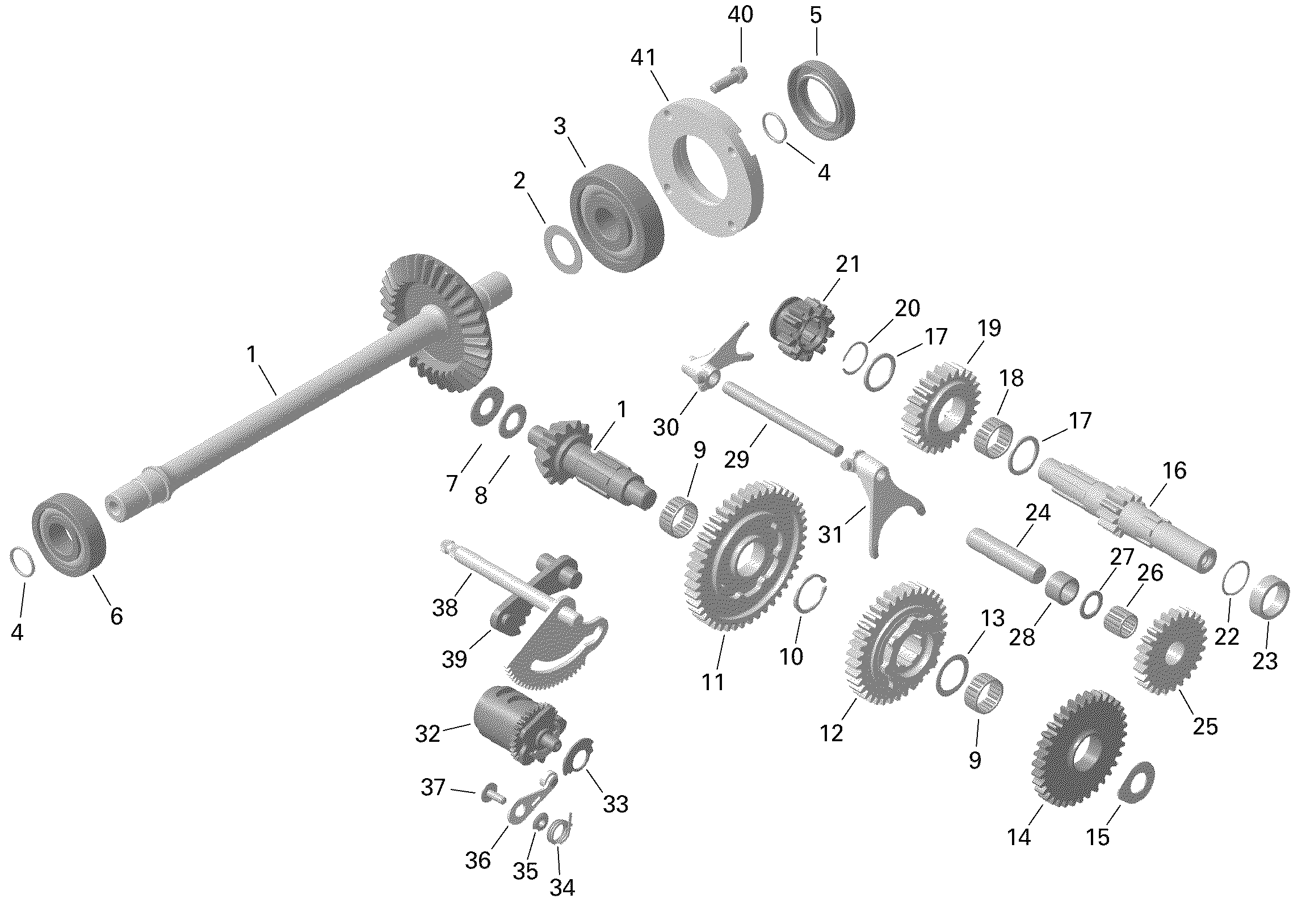 Схема узла: Rotax - Gear Box And Components - 1