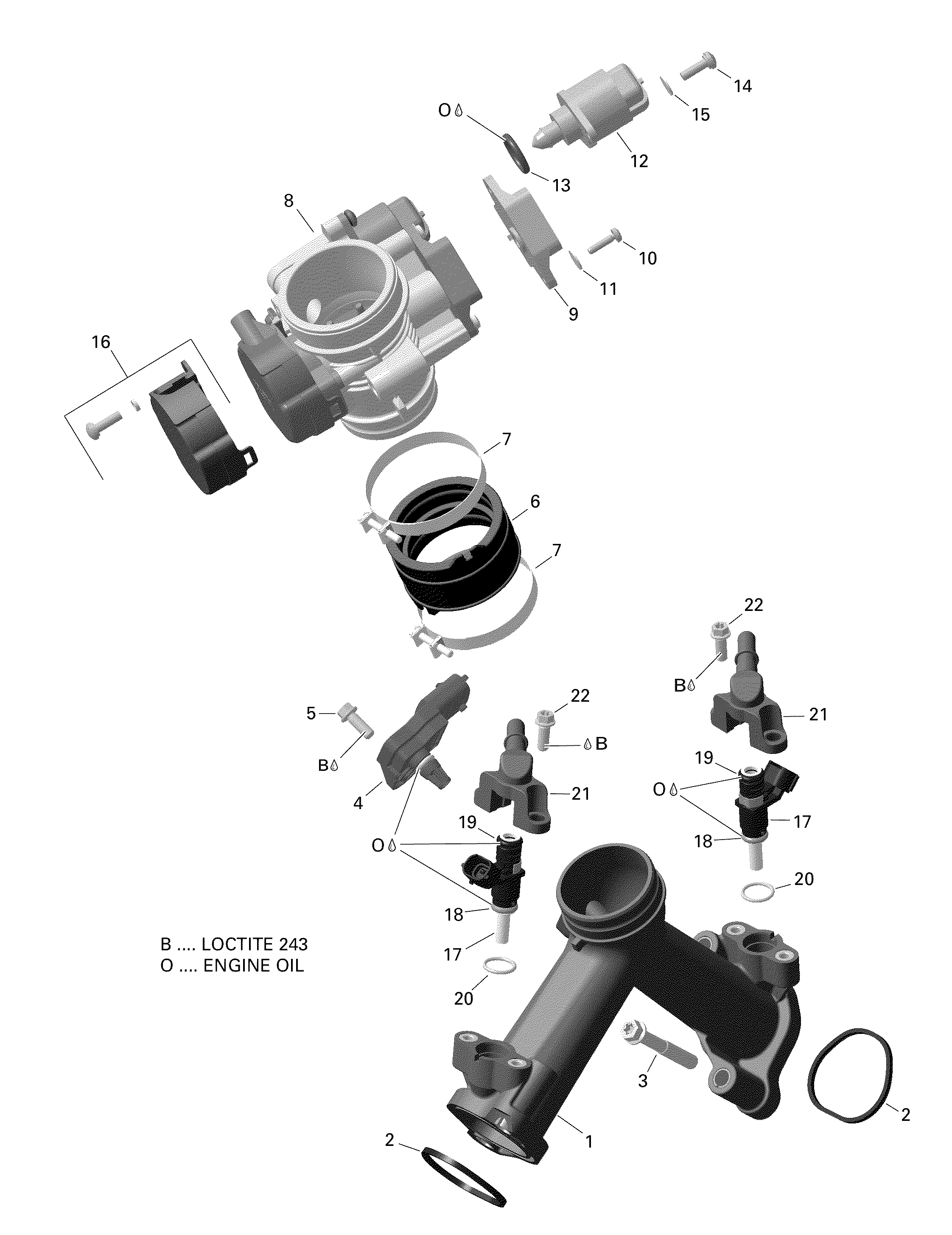 Rotax - Air Intake Manifold And Throttle Body - V1