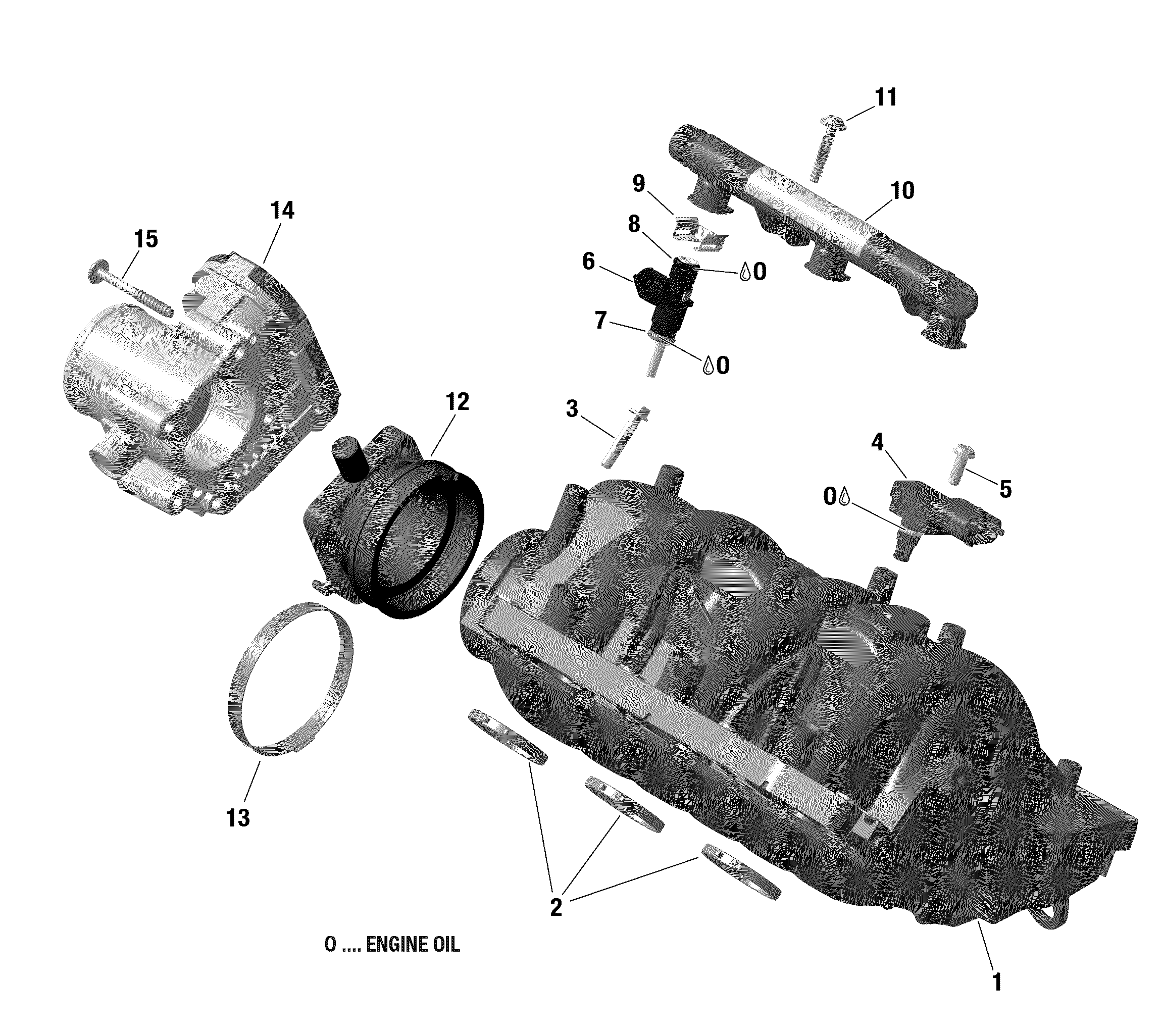 Схема узла: Air Intake Manifold And Throttle Body 900 HO