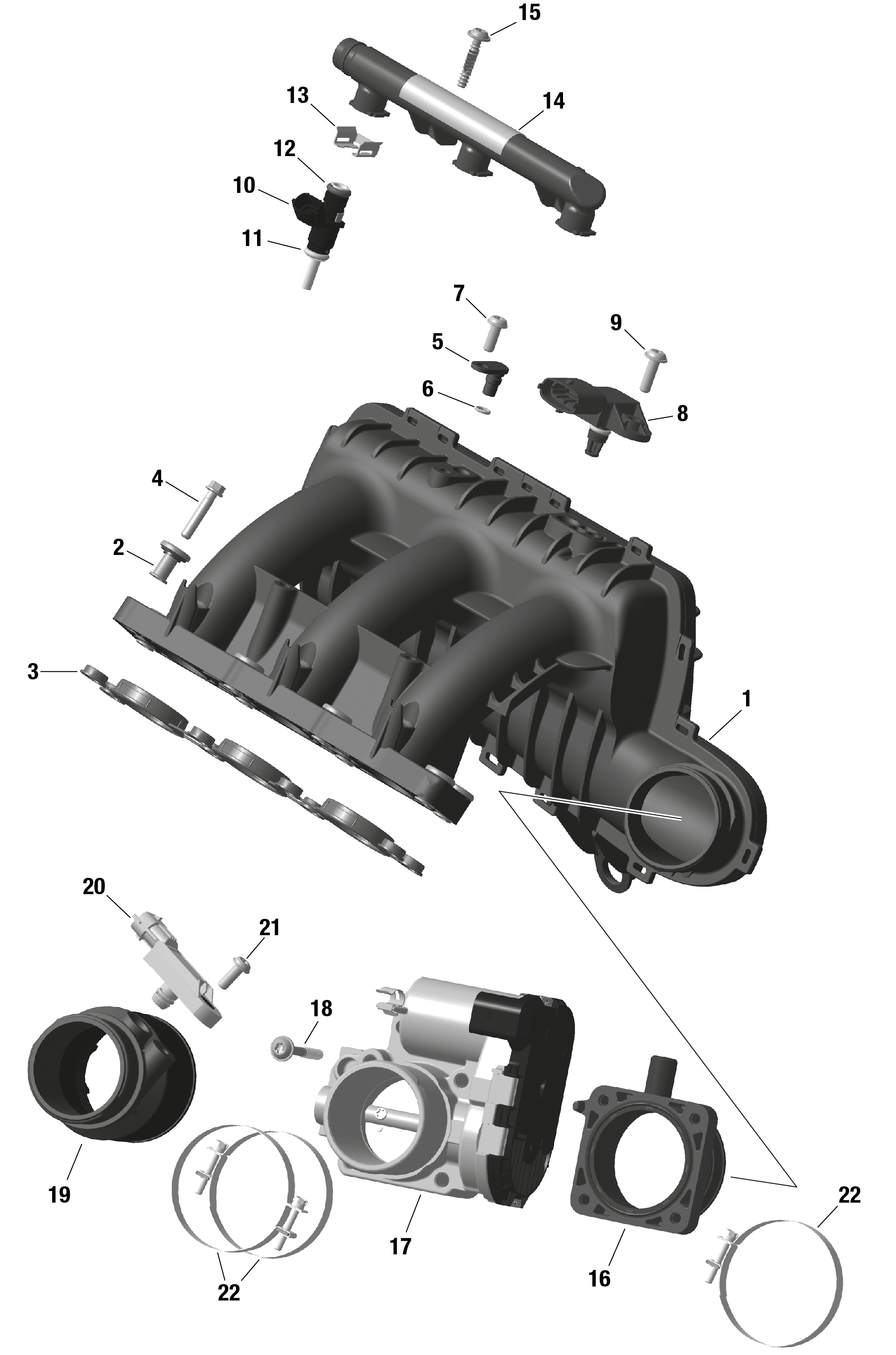 ROTAX - Air Intake Manifold And Throttle Body - Turbo RR