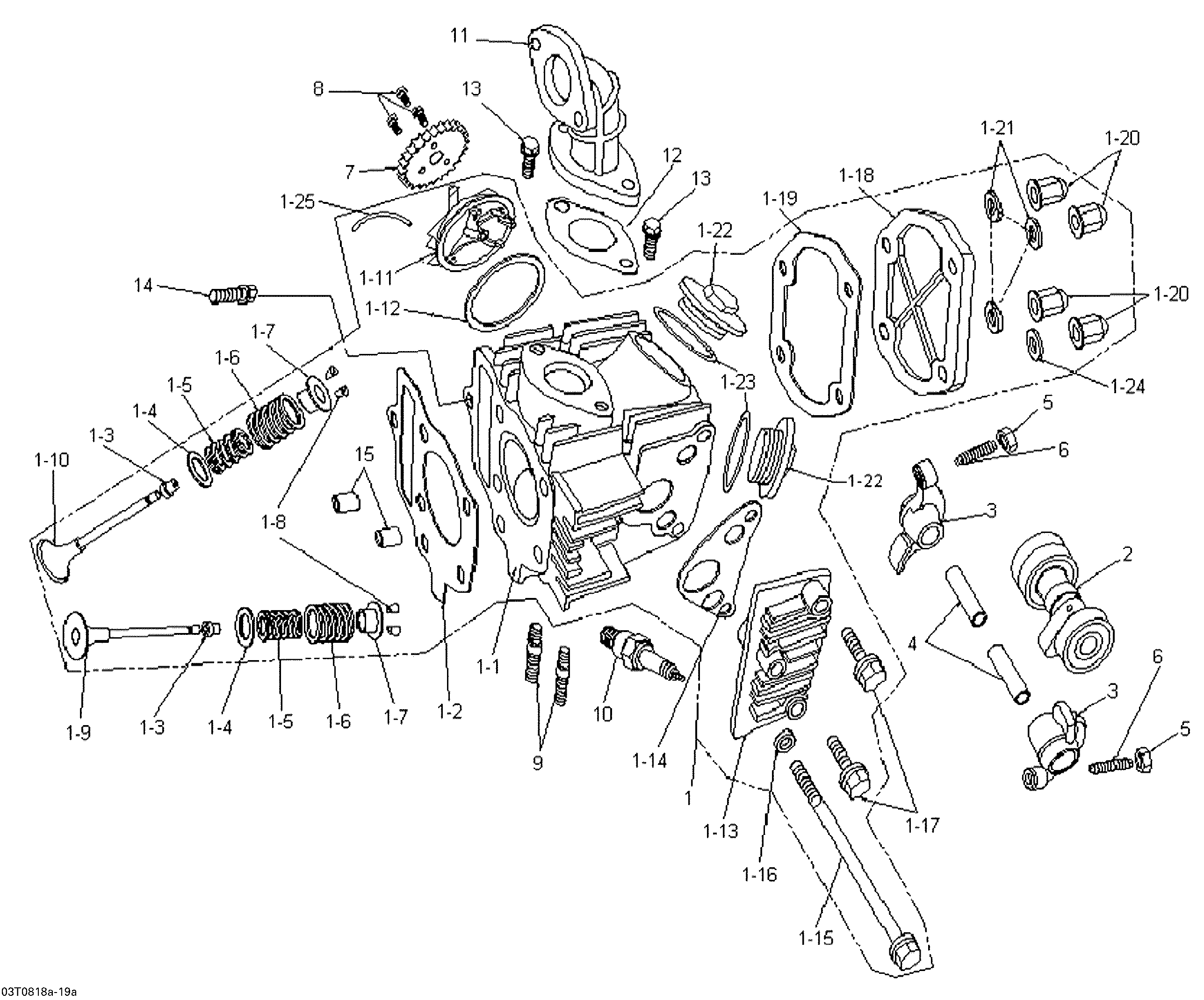 Схема узла: Cylinder Head And Intake Manifold