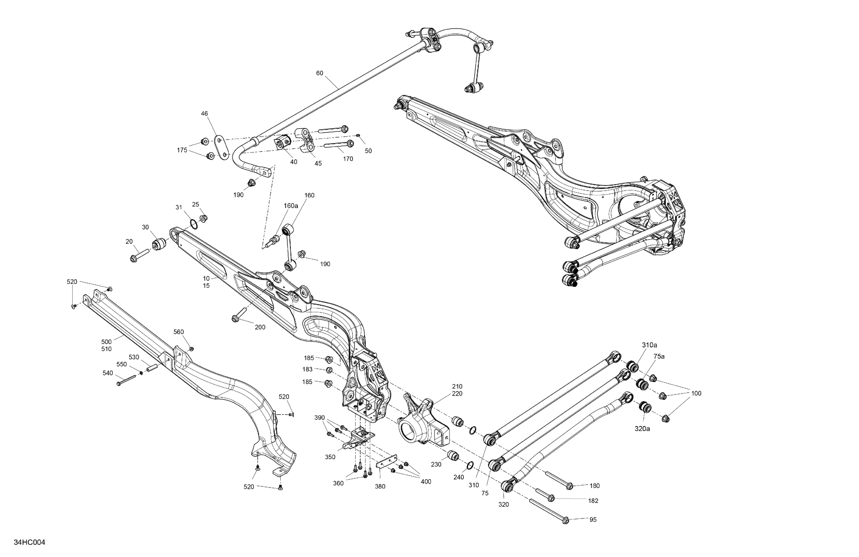 Схема узла: Suspension - Rear Components - 64in