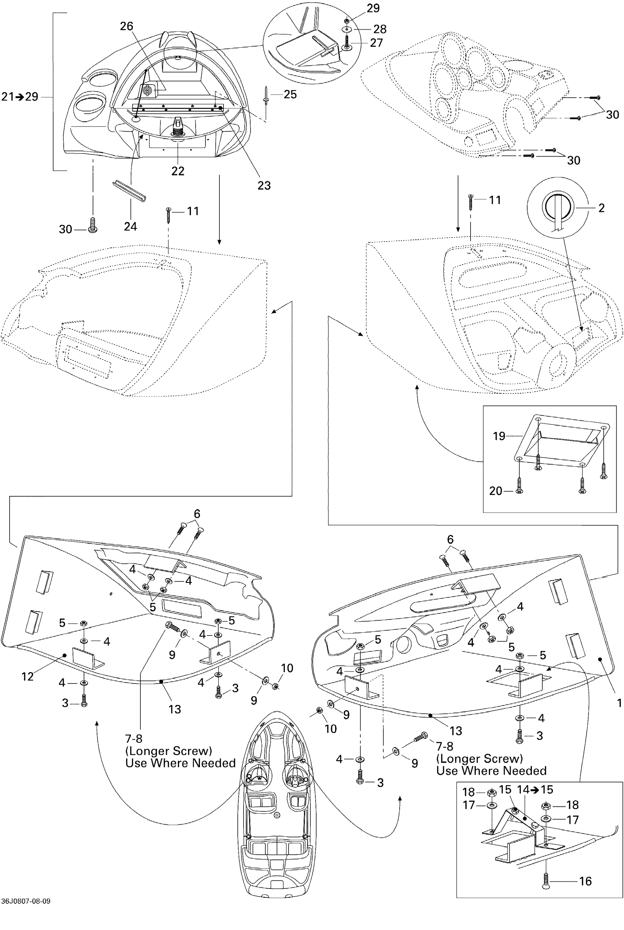 Схема узла: Front Console And Glove Box