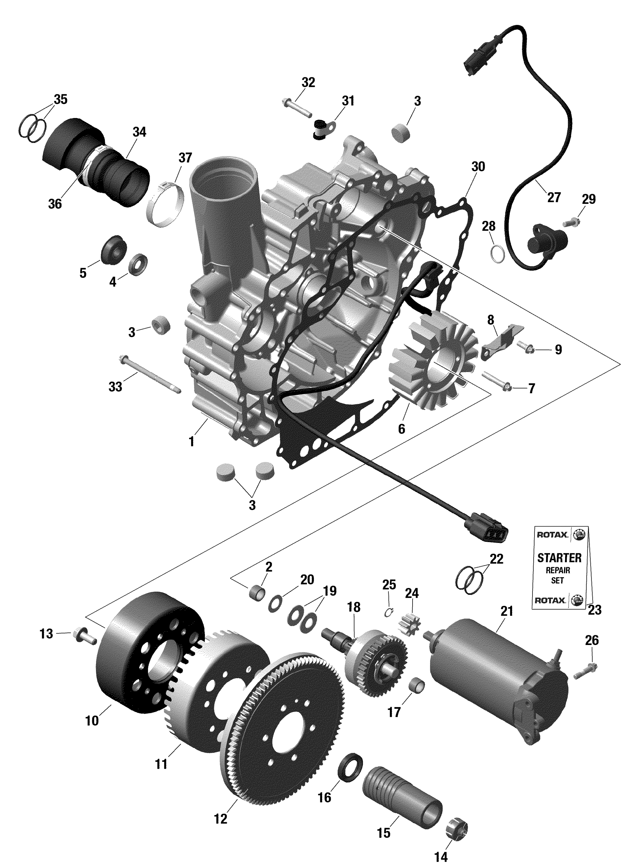 Rotax - Magneto And Electric Starter - Without IDF