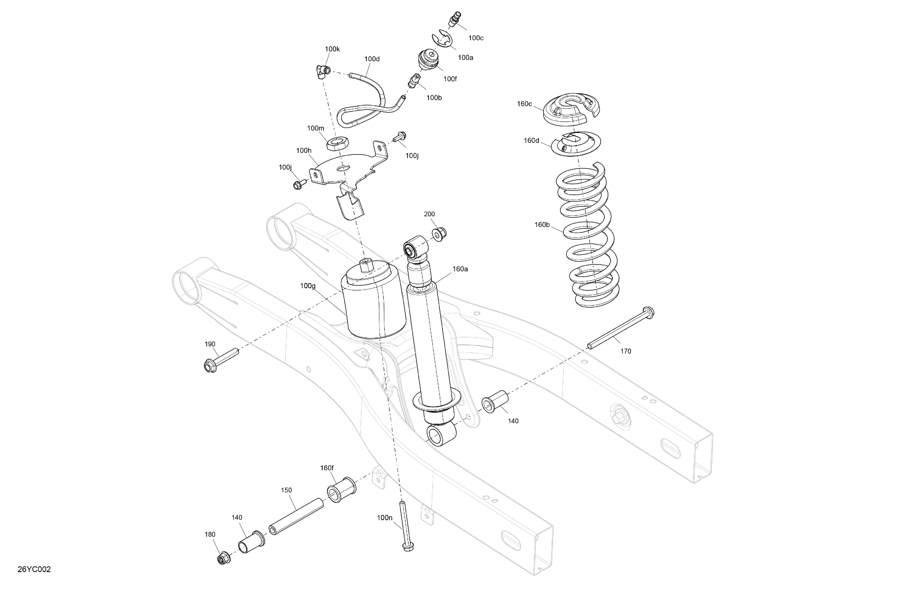 Схема узла: Suspension - Rear Shock