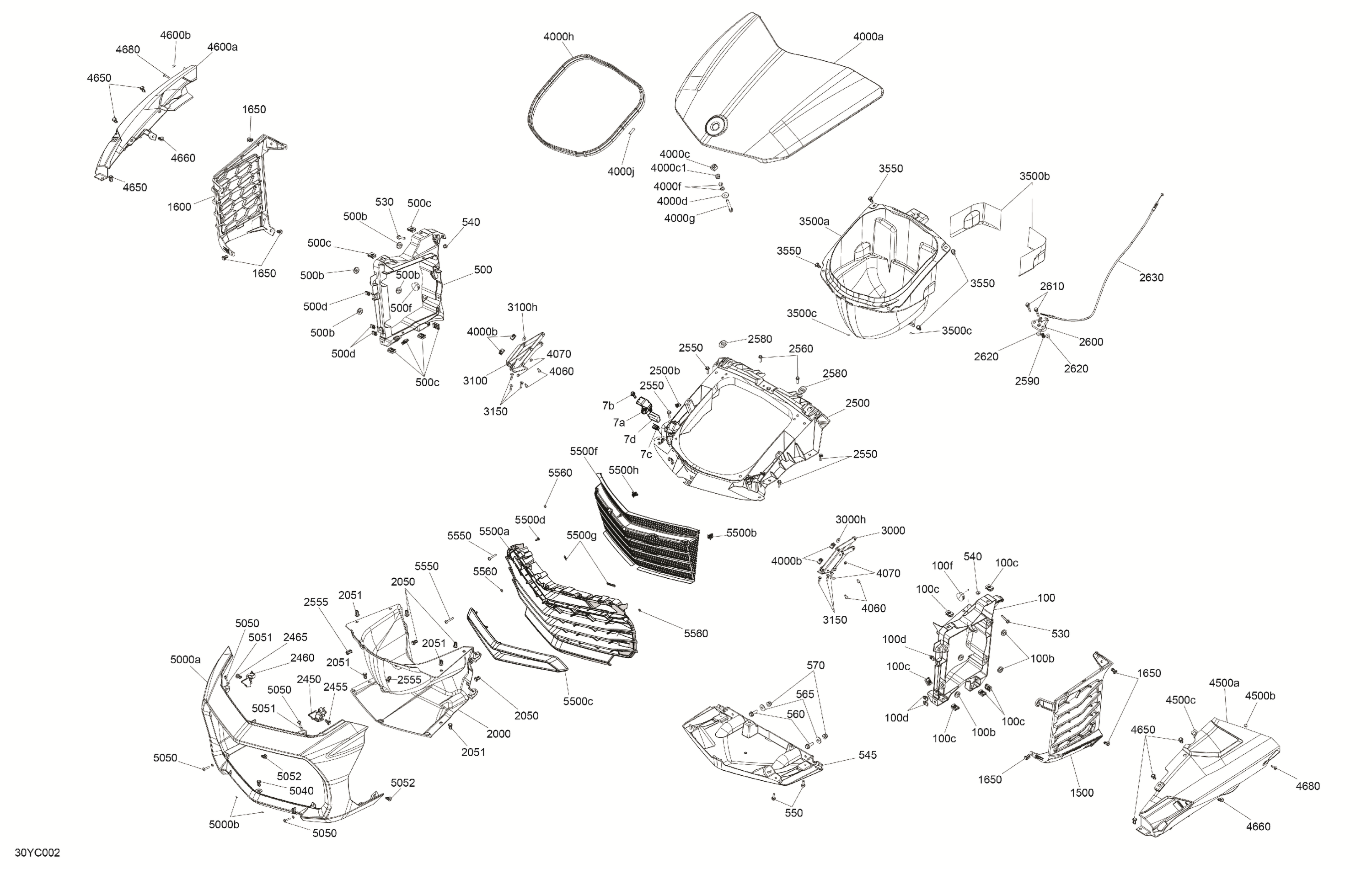 Схема узла: Body - Front Storage Tray