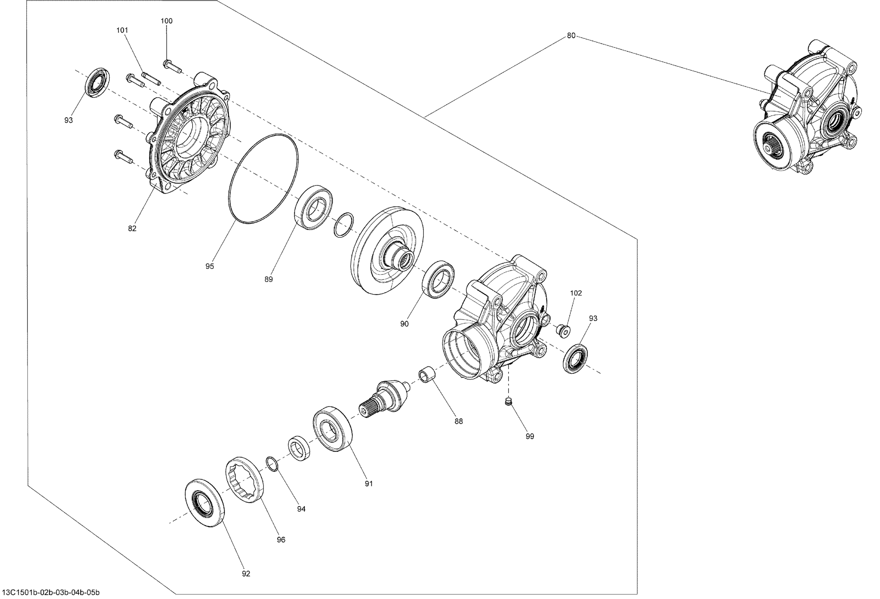 Схема узла: Drive System, Rear _Differential_13C1503b