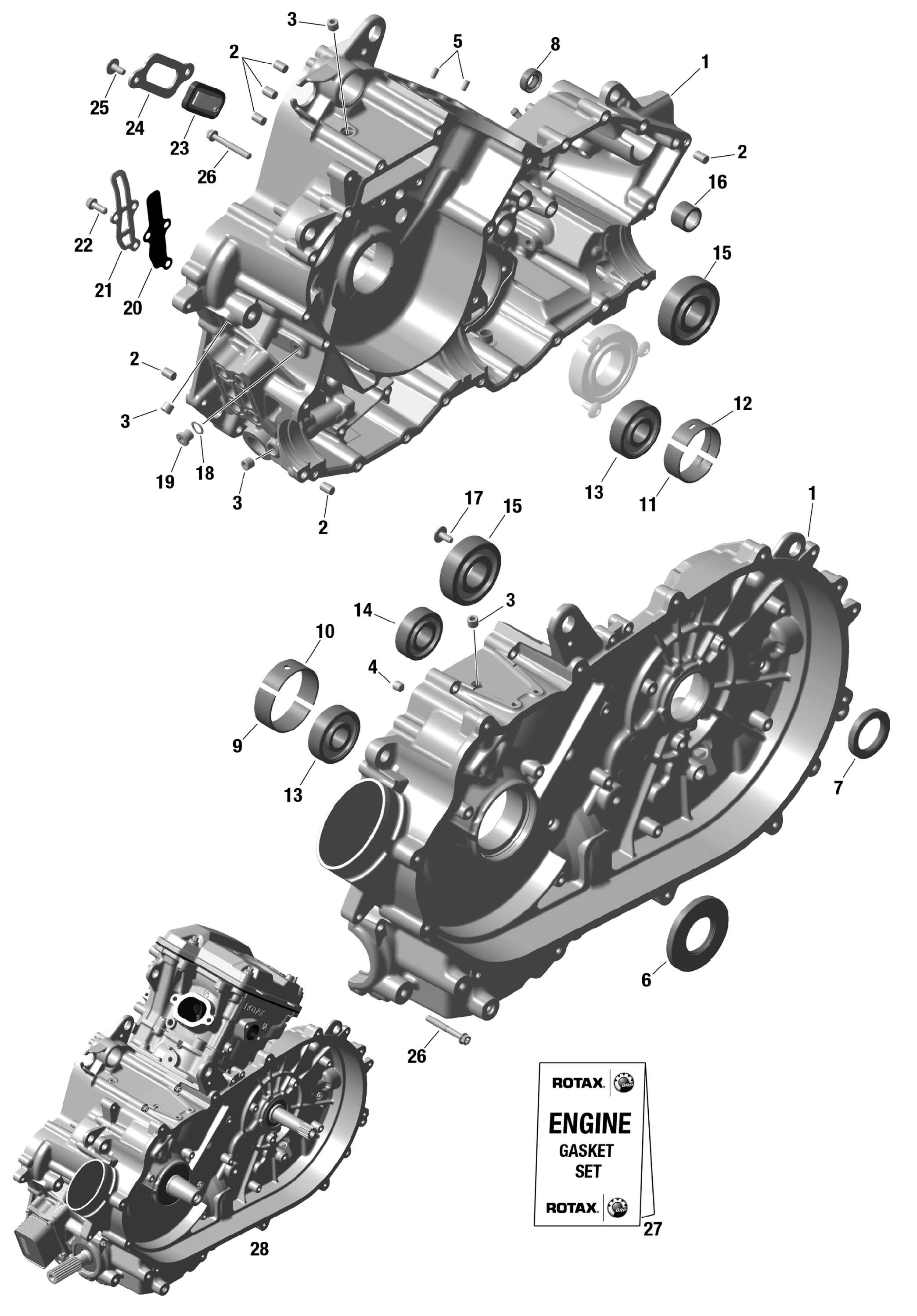 Схема узла: ROTAX - Crankcase