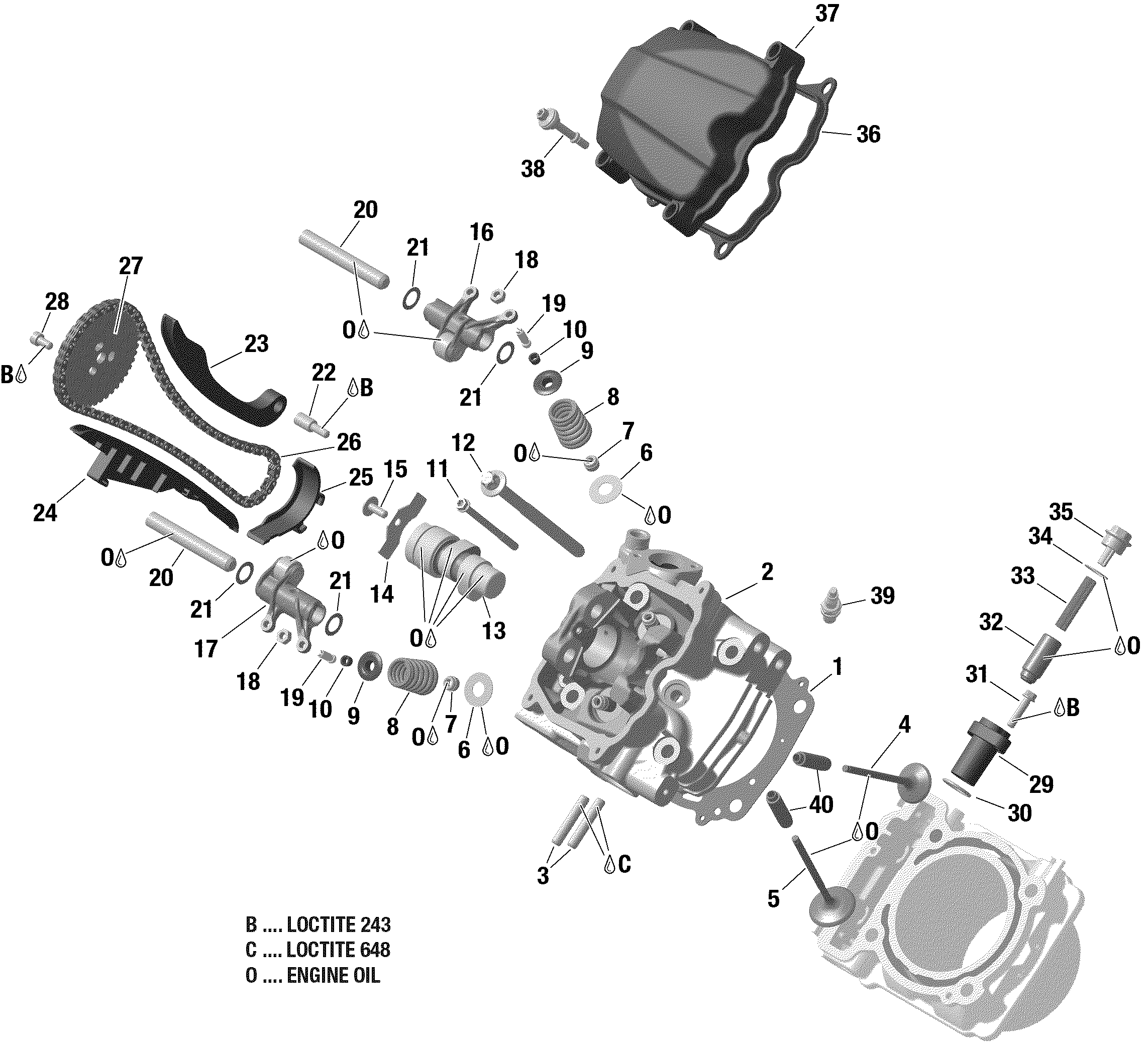 Rotax - Cylinder Head, Front