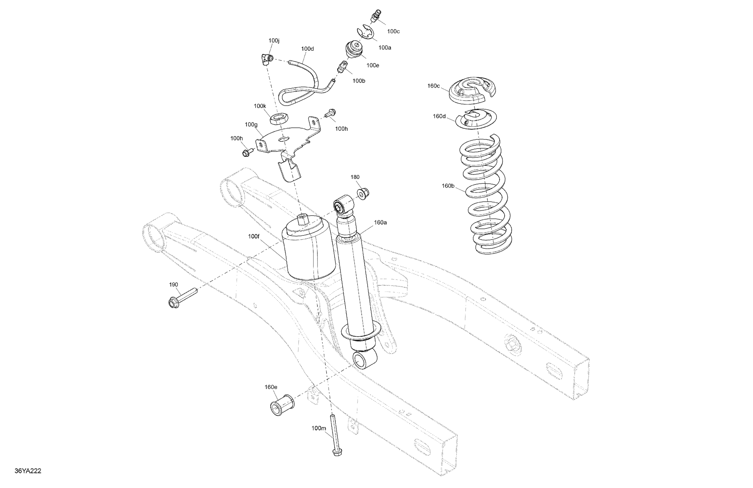 Схема узла: Suspension - Rear Shocks