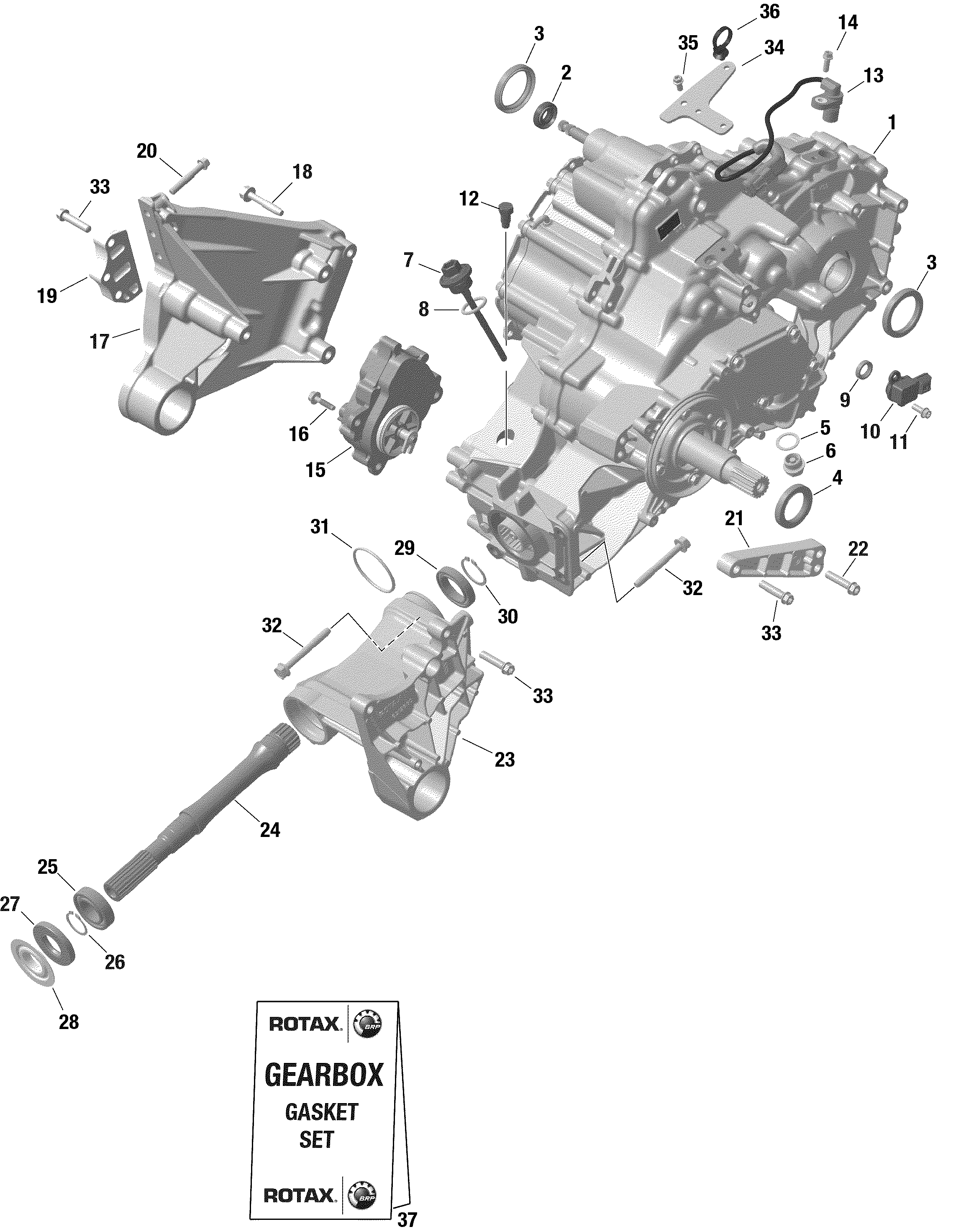 Rotax - Gear Box And Components - 506