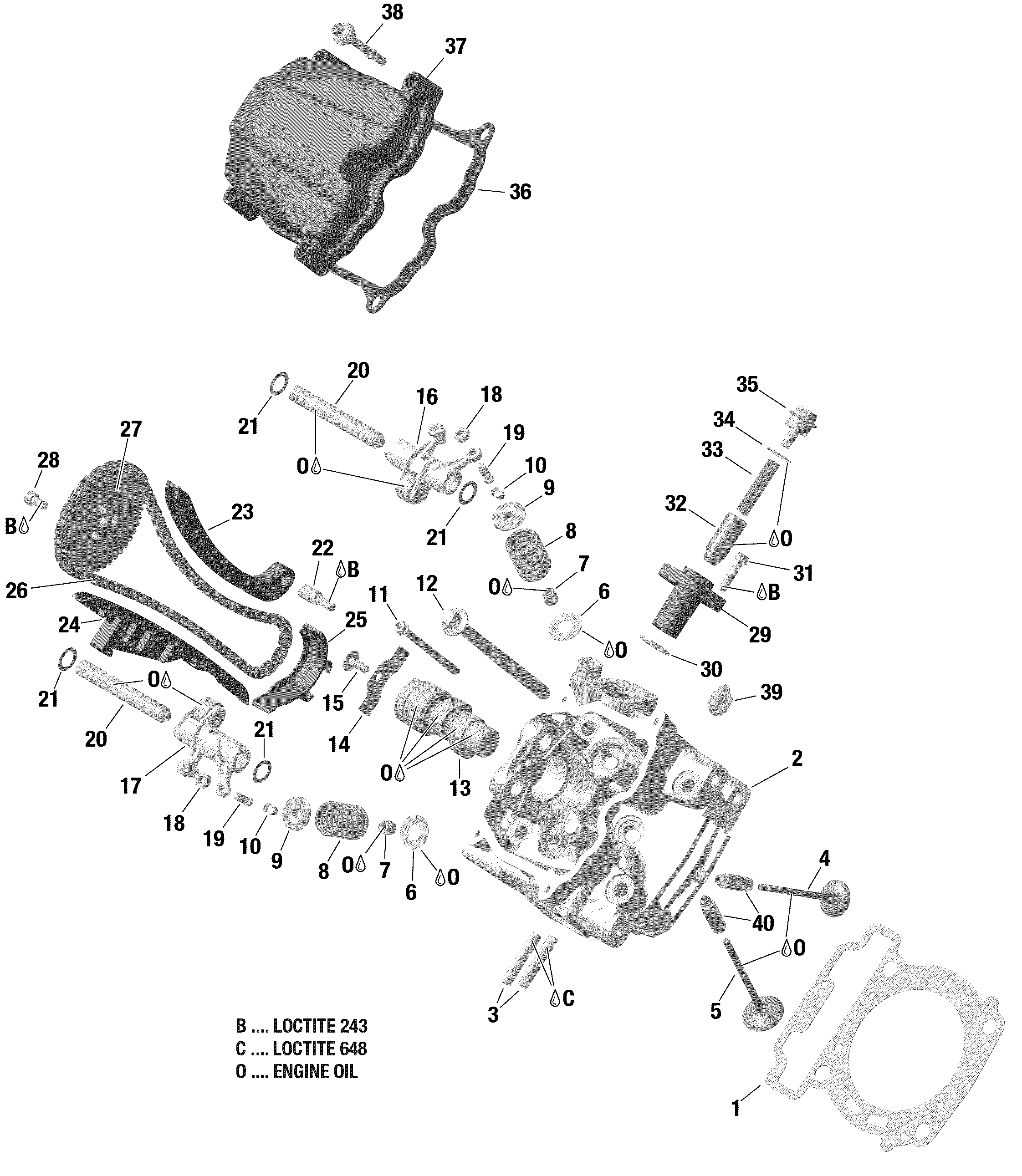 Rotax - Cylinder Head, Front