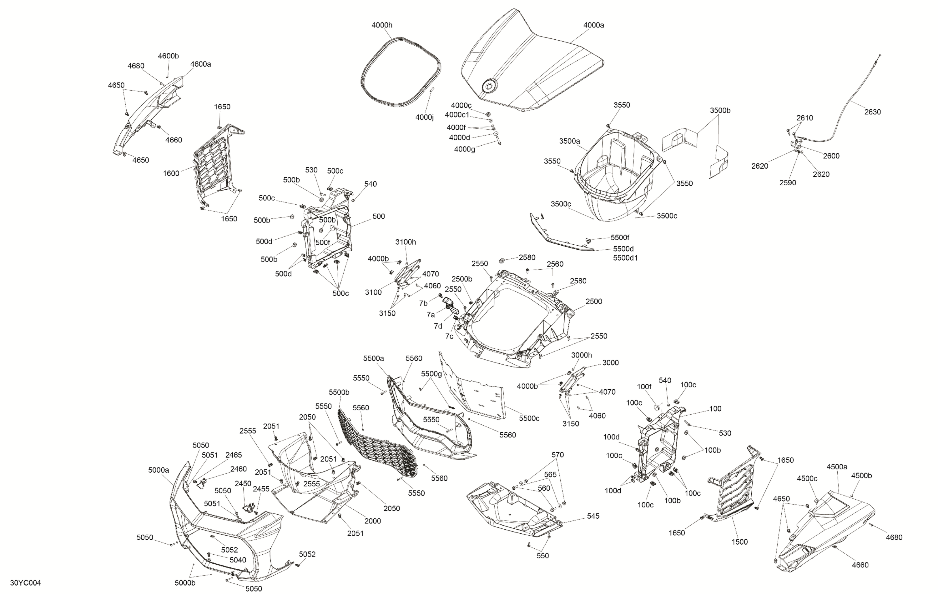 Body - Front Storage Tray