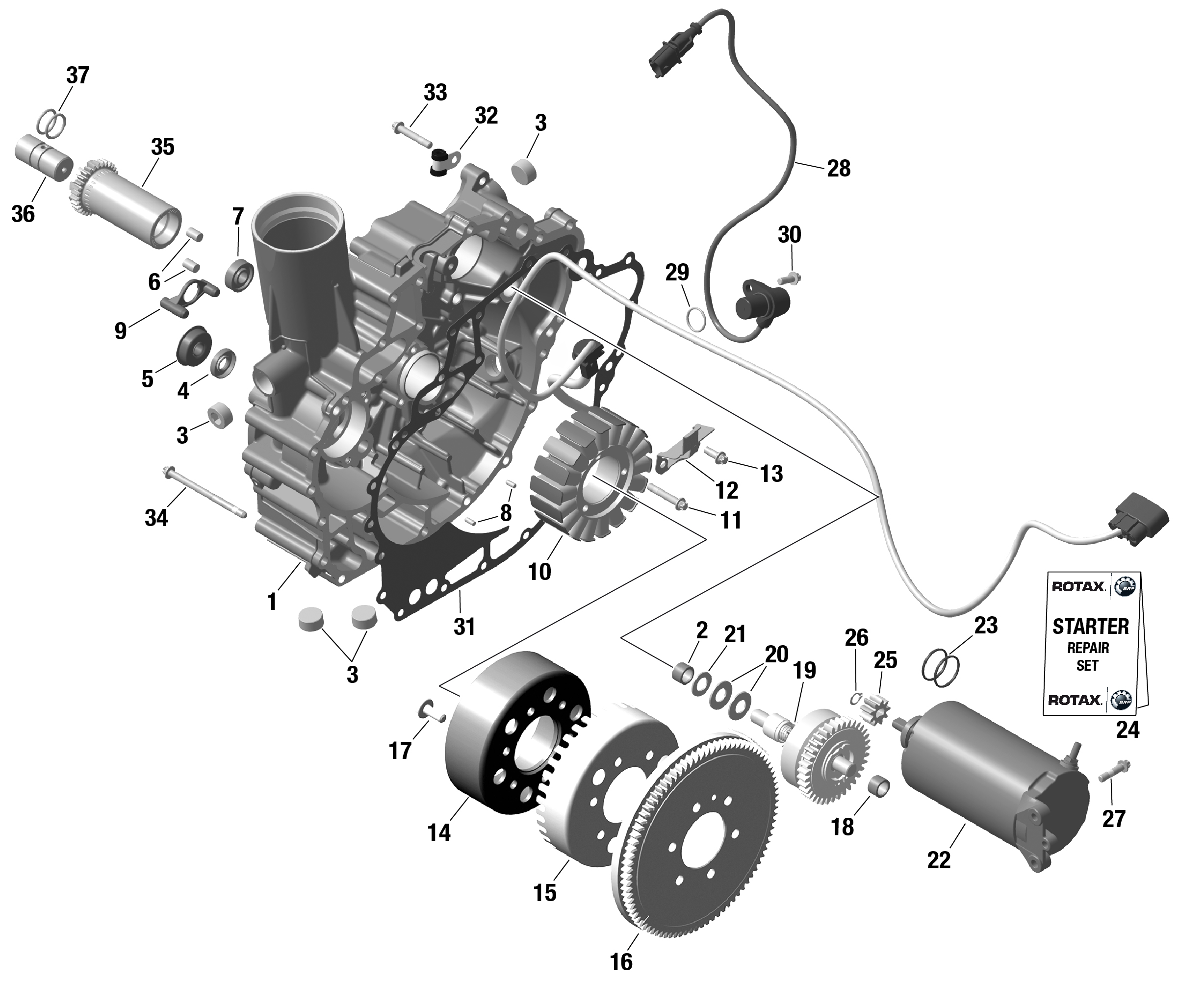 ROTAX - Magneto and Electric Starter - With Catalyst