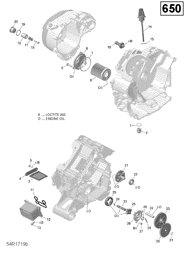 Engine Lubrication - 650 EFI (Package PRO and North)