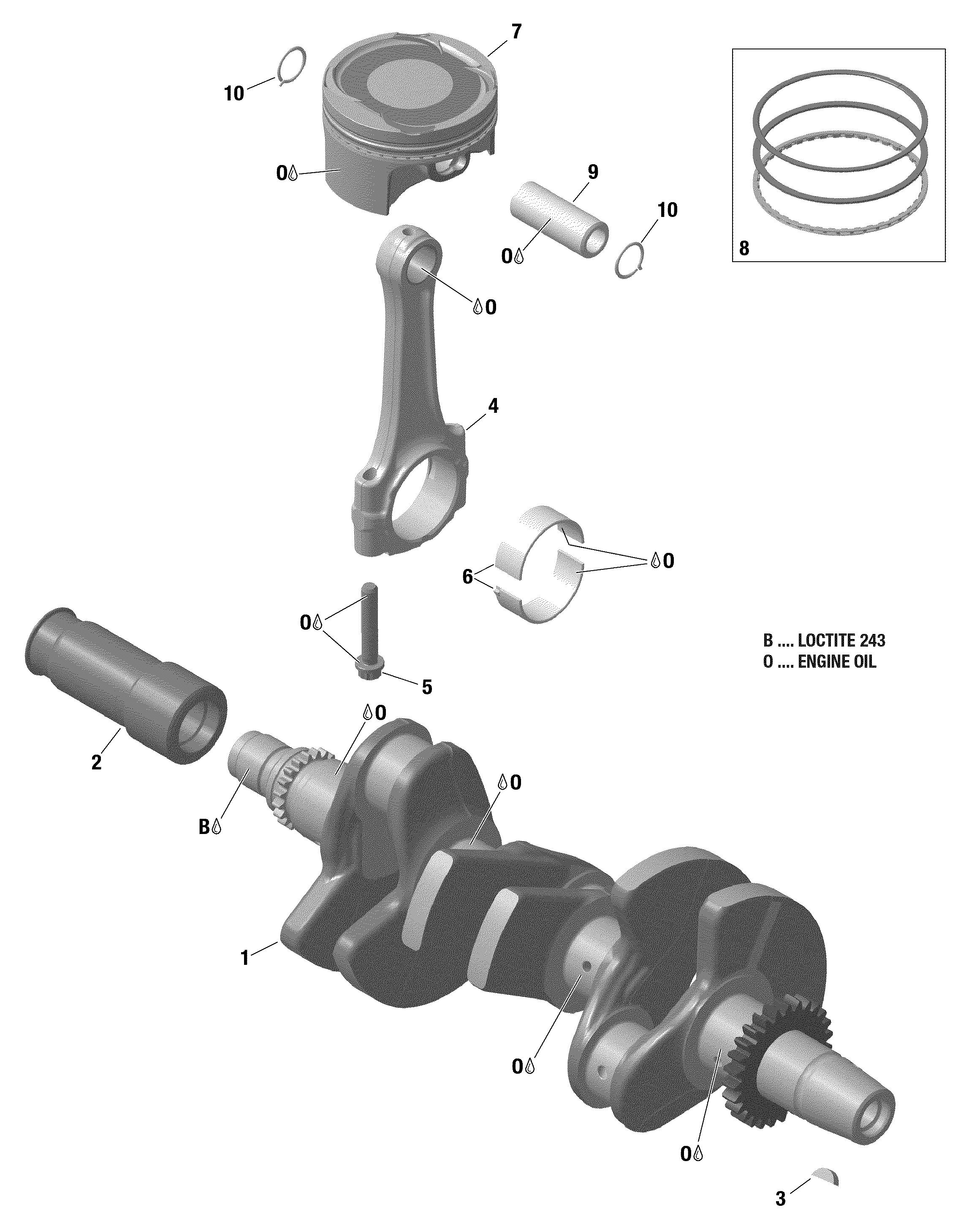 Rotax - Crankshaft And Pistons - 903 / Built up to Nov 5