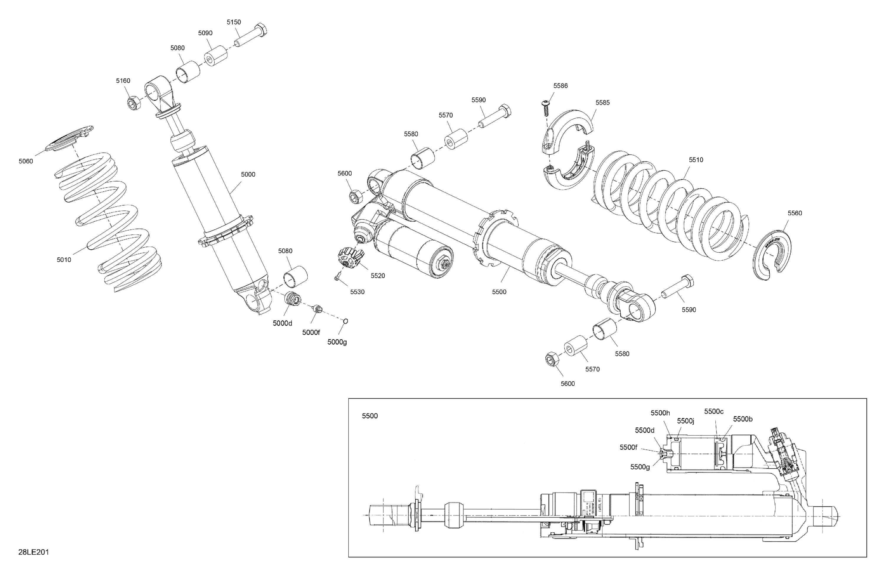 Схема узла: Suspension - Rear Shocks