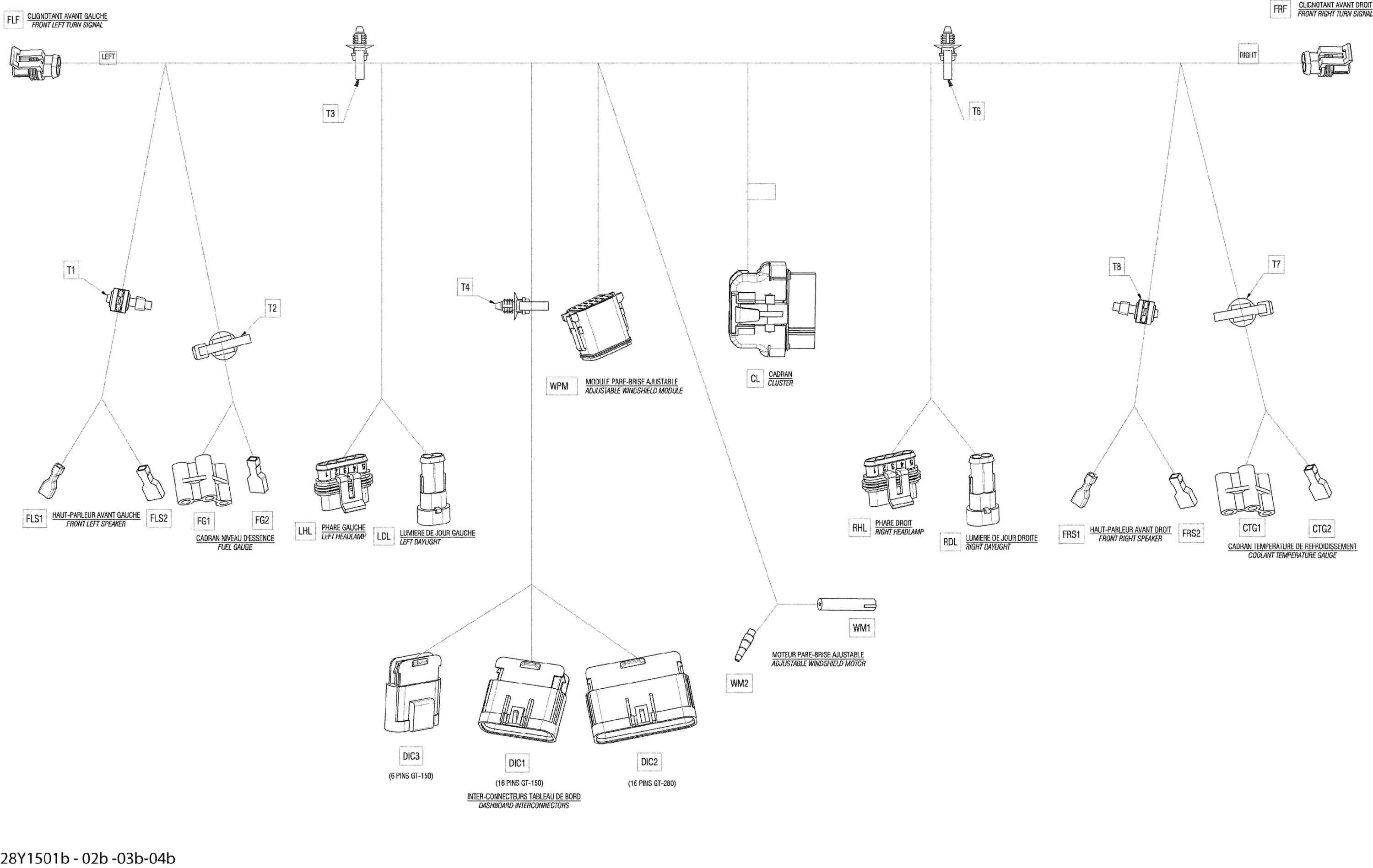 Схема узла: Electrical Harness Console_28Y1501b