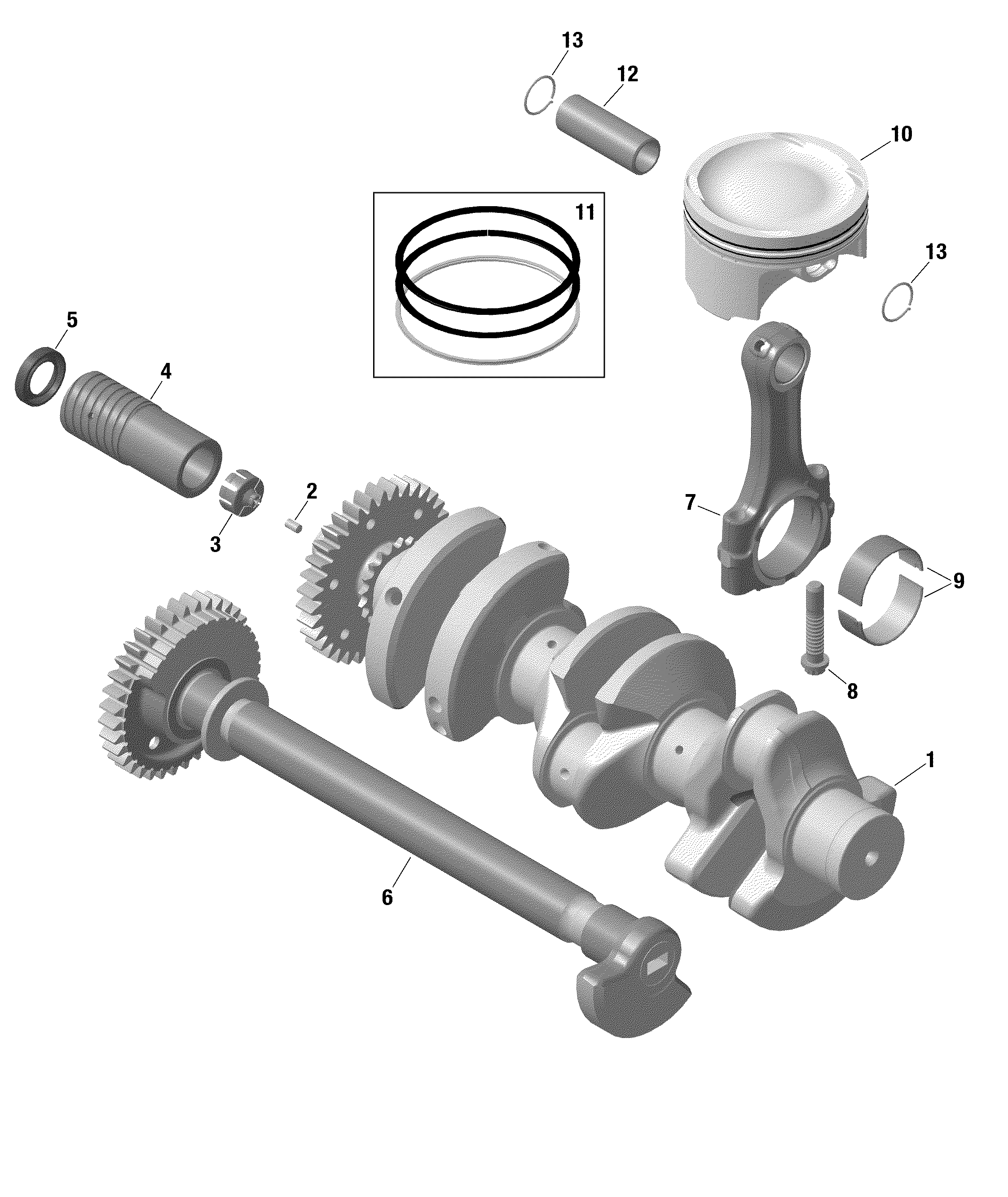 Engine - Crankshaft And Pistons -  1630 SCIC