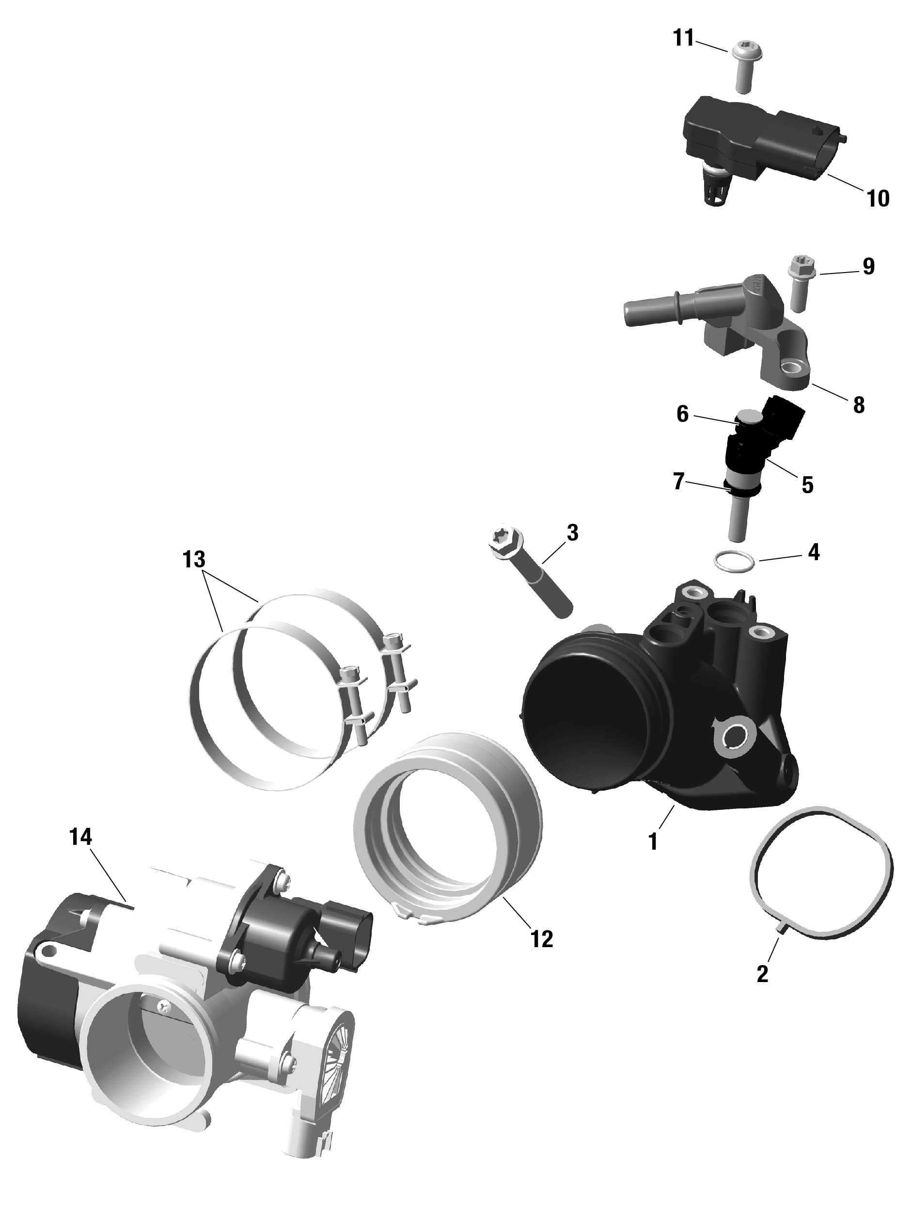 ROTAX - Air Intake Manifold And Throttle Body - Mechanic Throttle Control