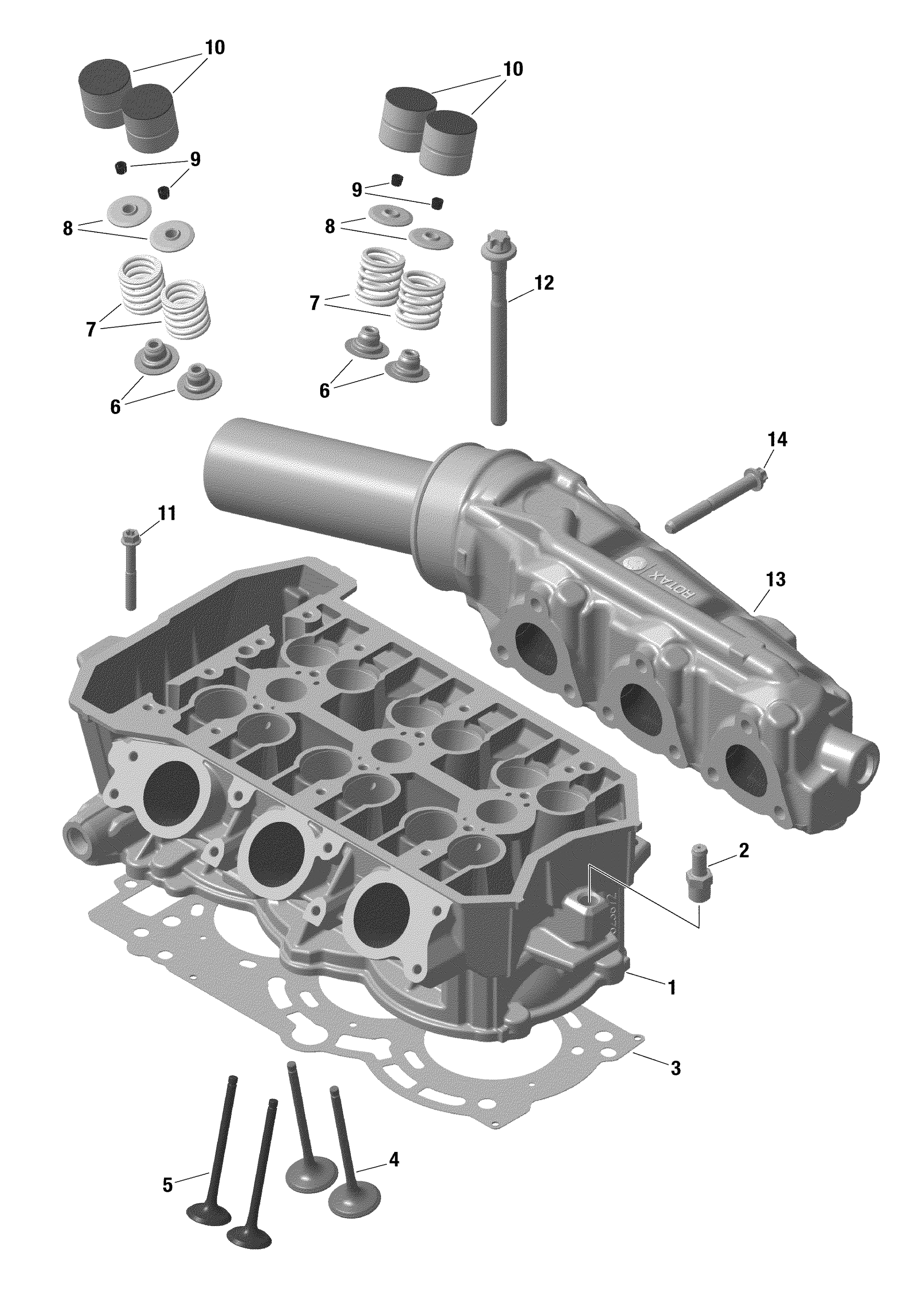 Rotax - Cylinder Head And Exhaust Manifold / Built from Nov 6