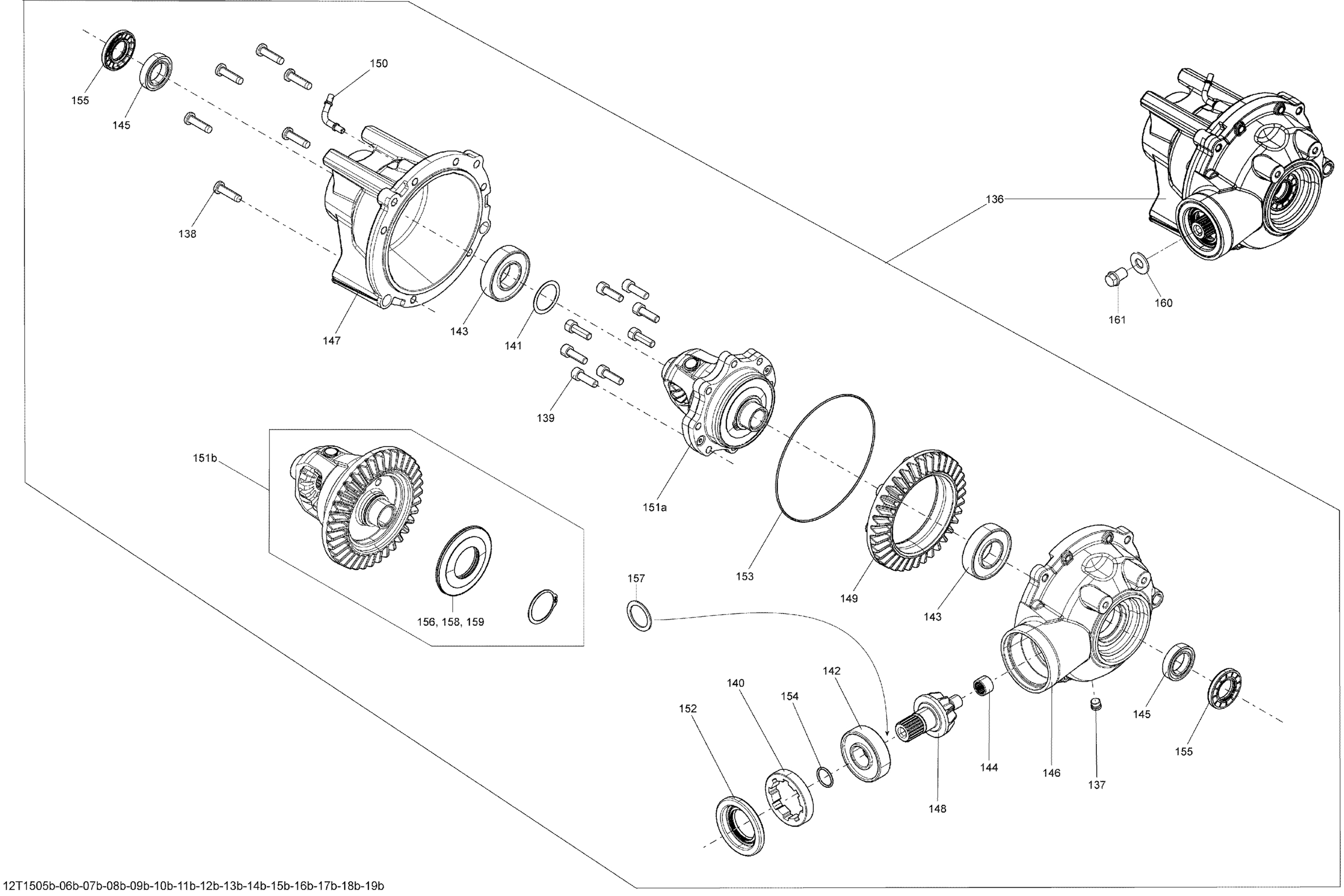 Схема узла: Drive System, Front _Differential_12T1508b