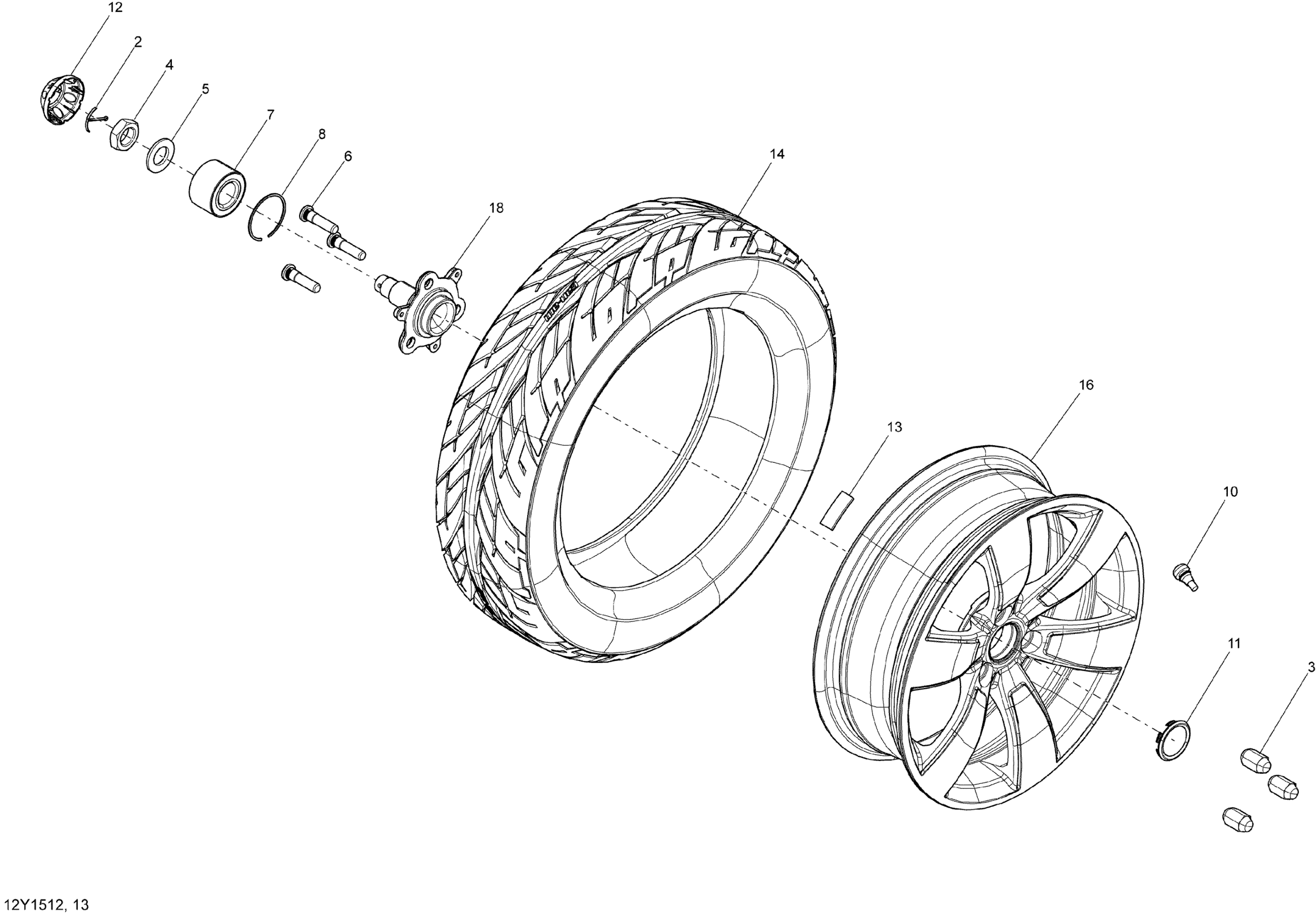 Схема узла: Drive System, Front _12Y1512