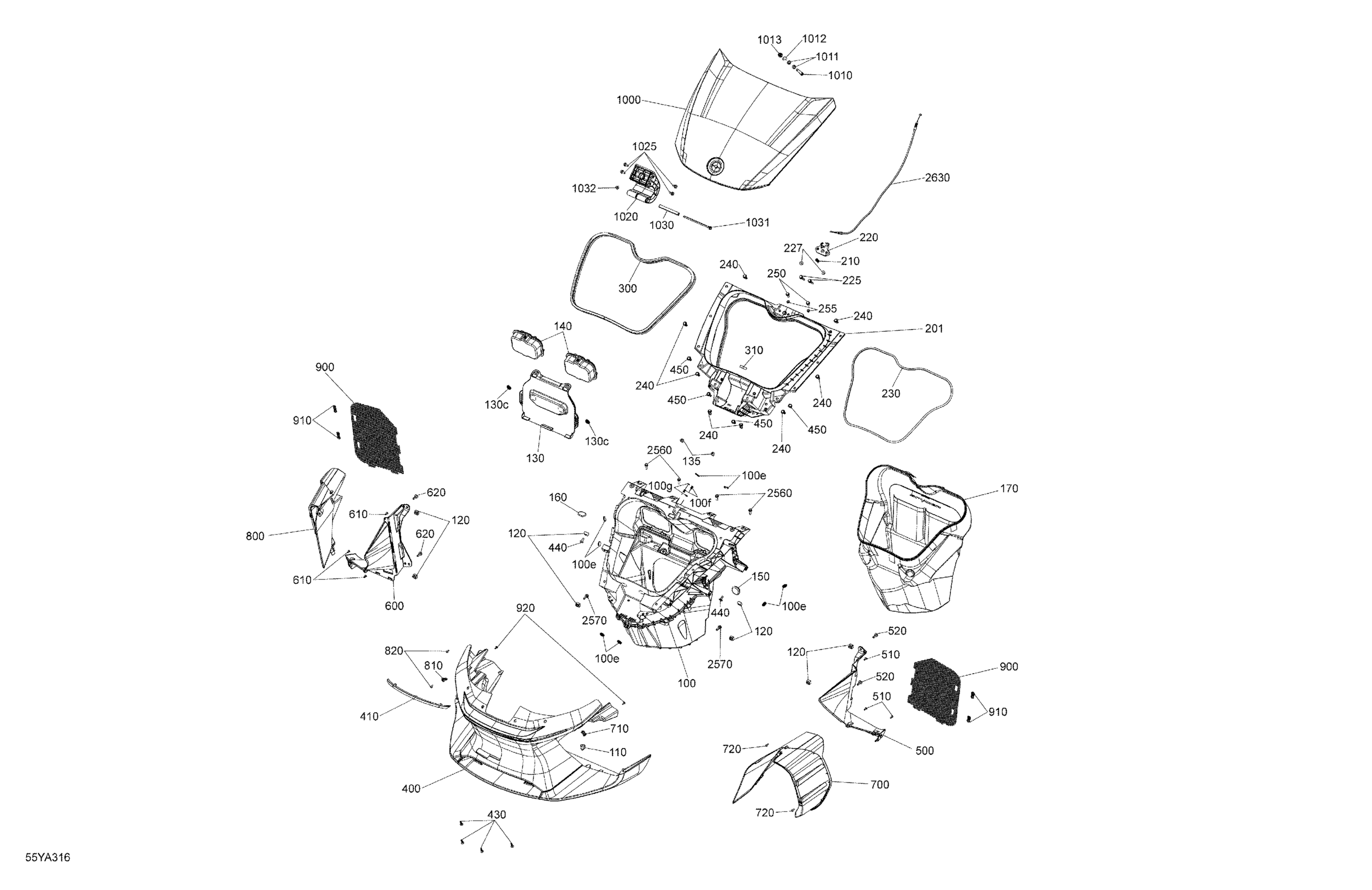 Body - Front Storage Tray