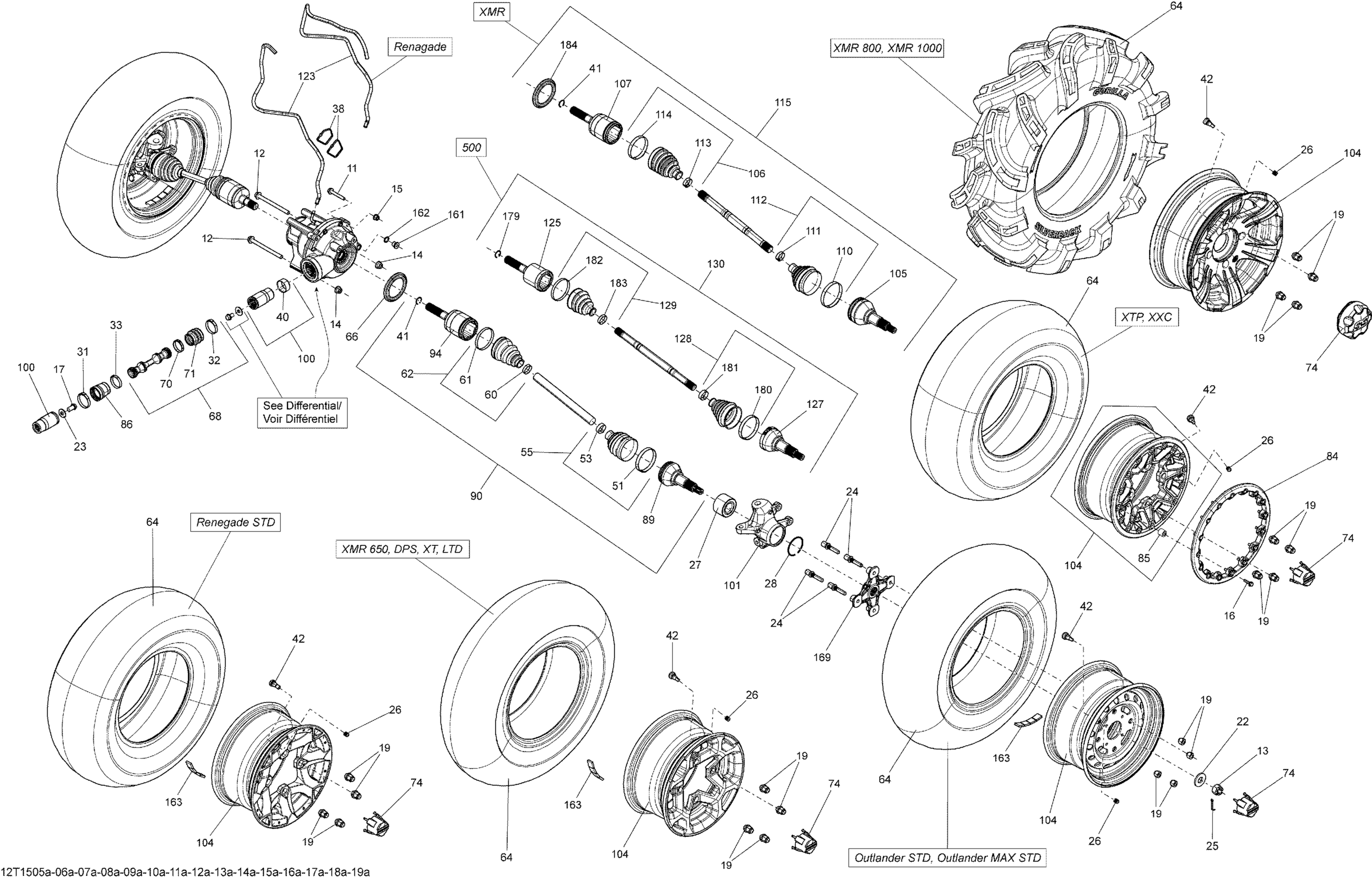 Схема узла: Drive System, Front _12T1505a