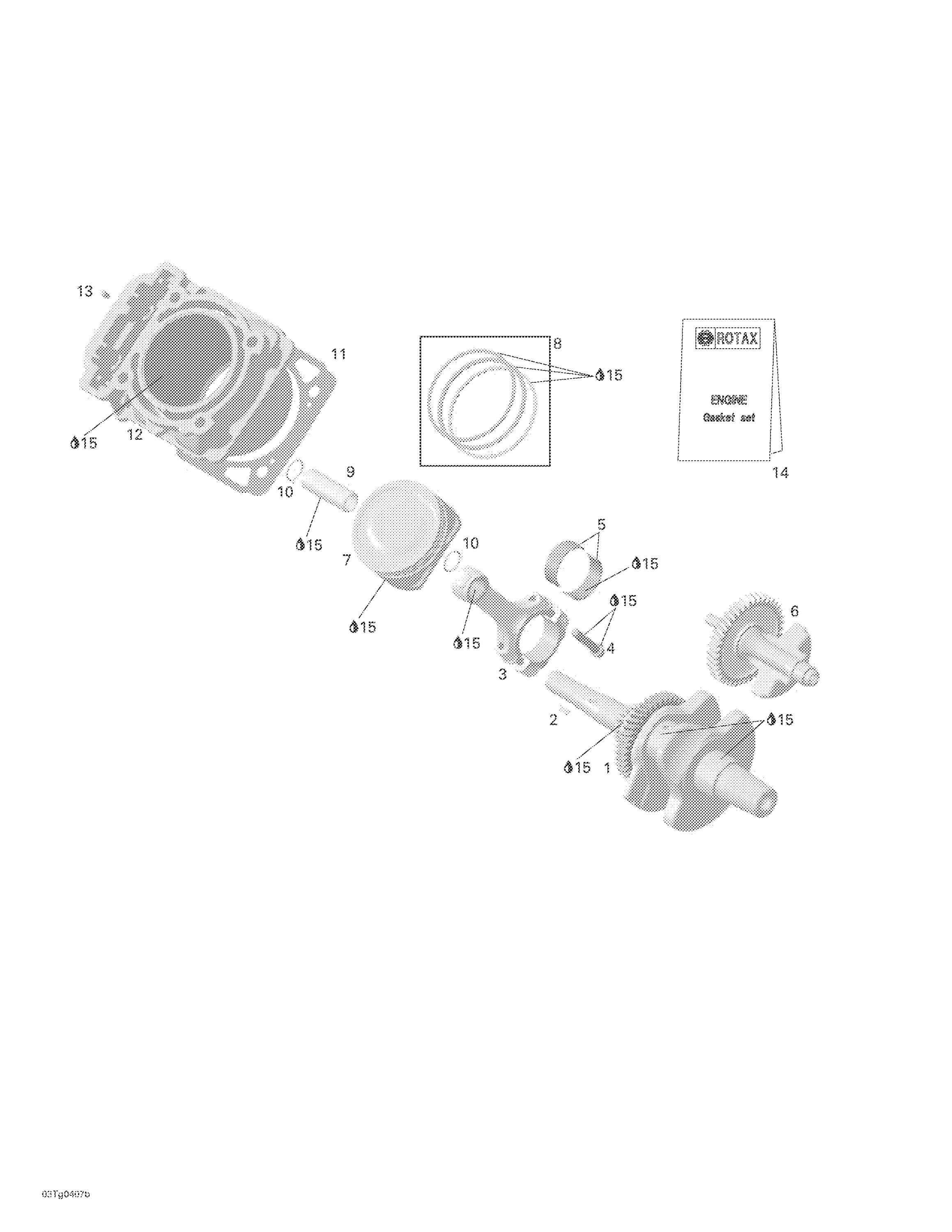 Схема узла: Crankshaft, Piston And Cylinder