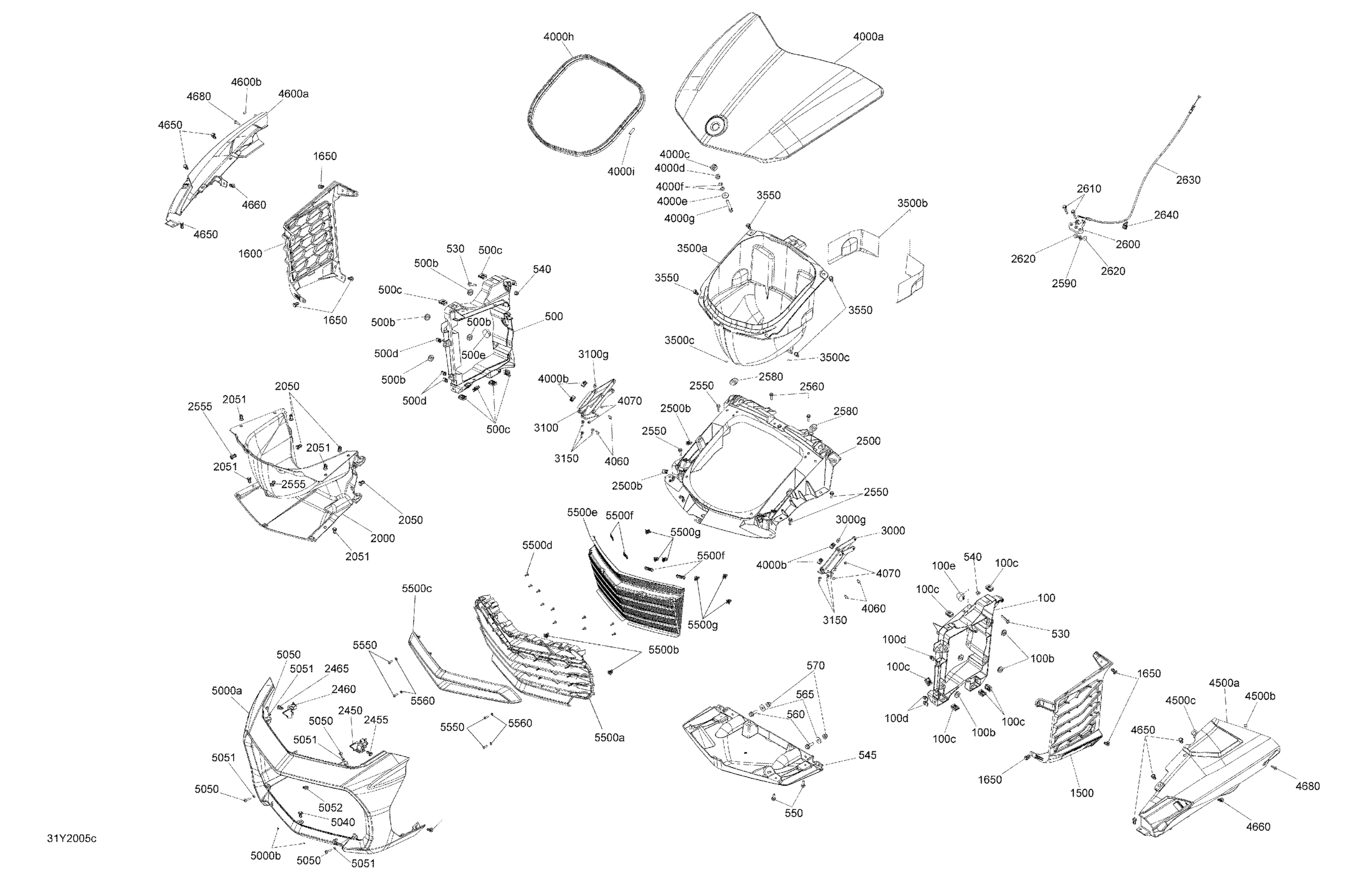 Body - Front Storage Tray