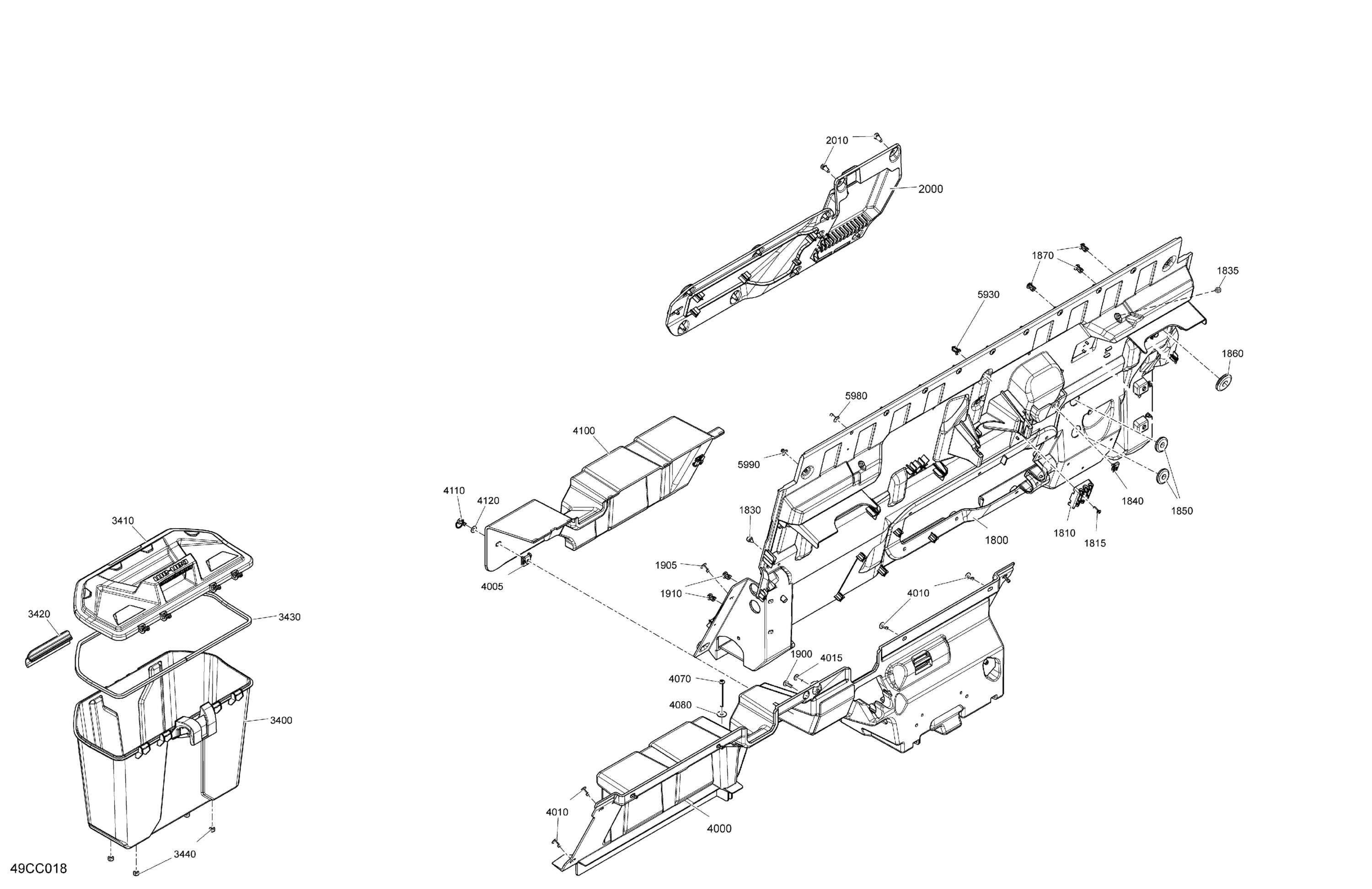 Схема узла: Cab Interior - Back Wall