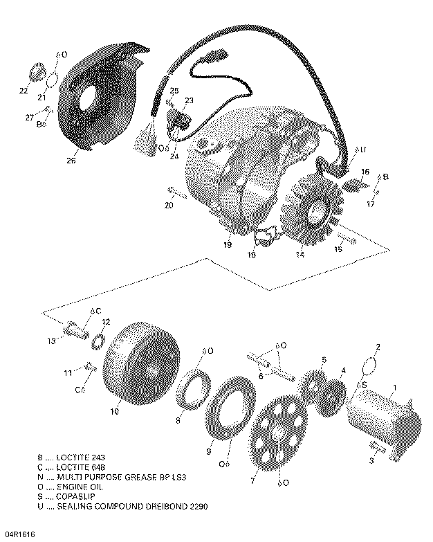 Схема узла: Magneto and Electric Starter - 650 EFI