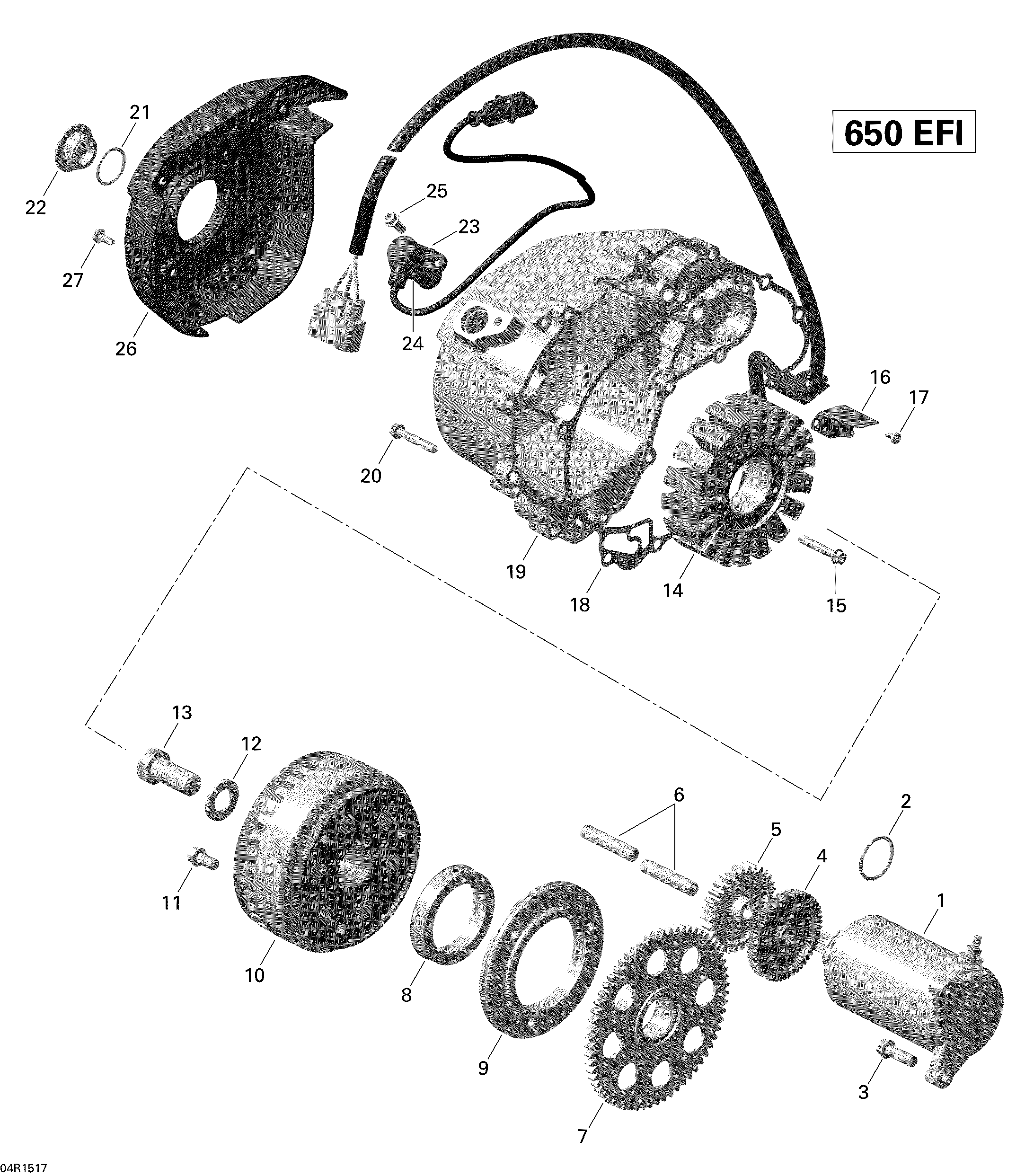 Схема узла: Magneto And Electric Starter 04R1517