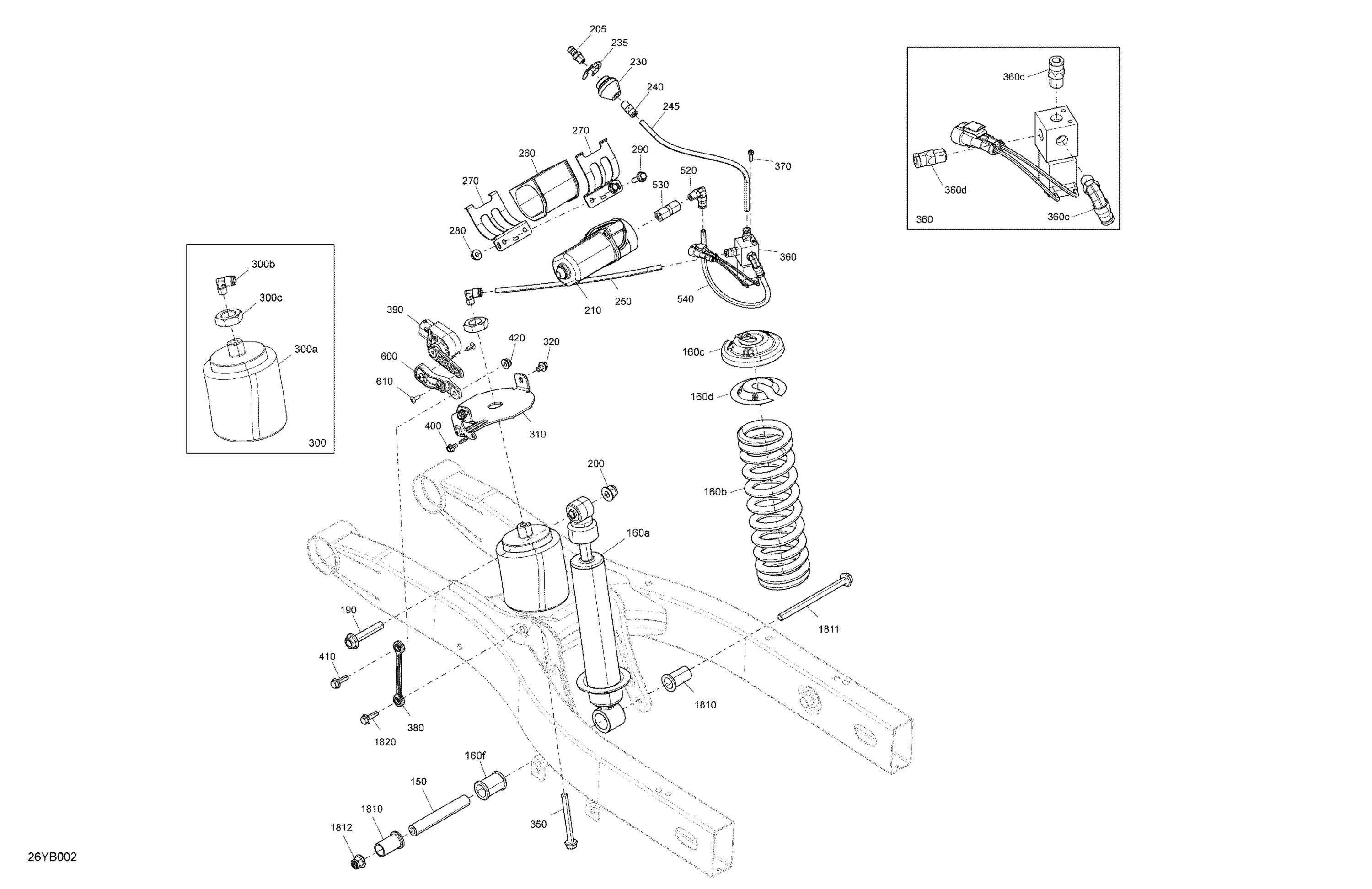 Схема узла: Suspension - Rear Shock