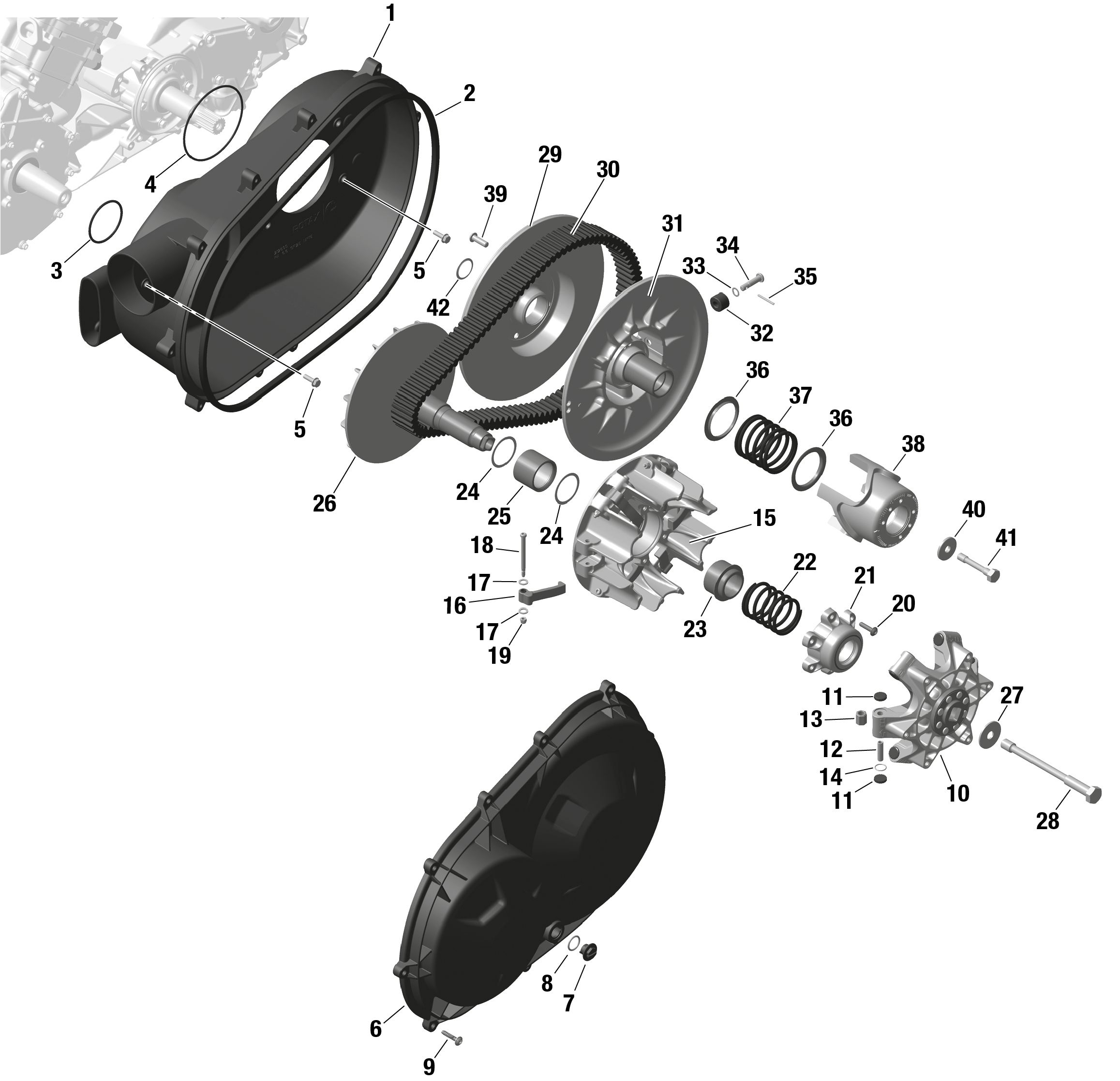 Схема узла: ROTAX - CVT