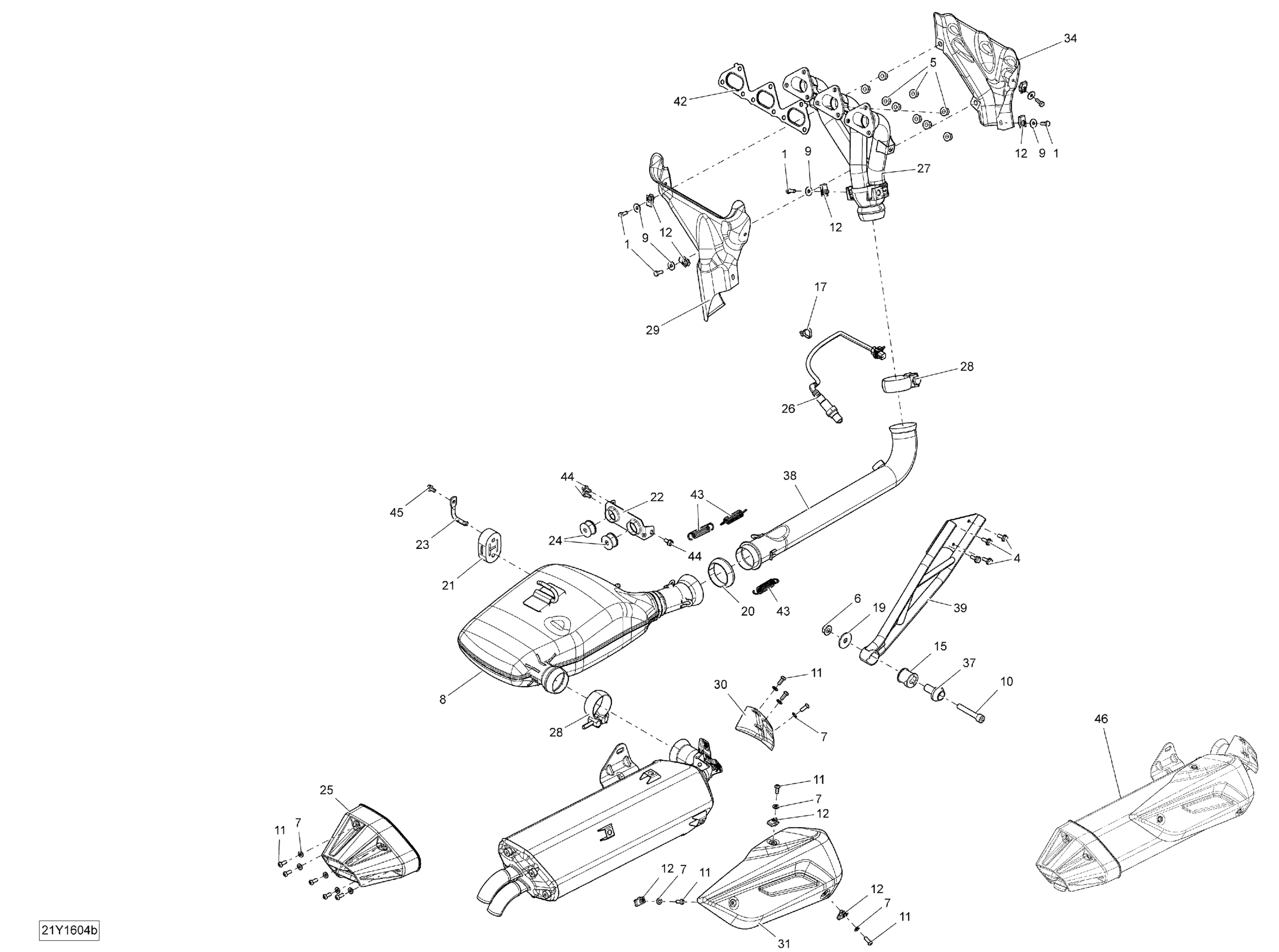 Схема узла: Exhaust System - Package Standard-S-Special - Australia