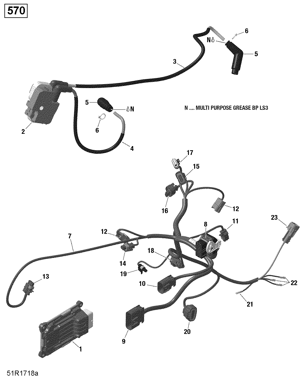 Engine Harness and Electronic Module - 570 EFI (Package XMR)