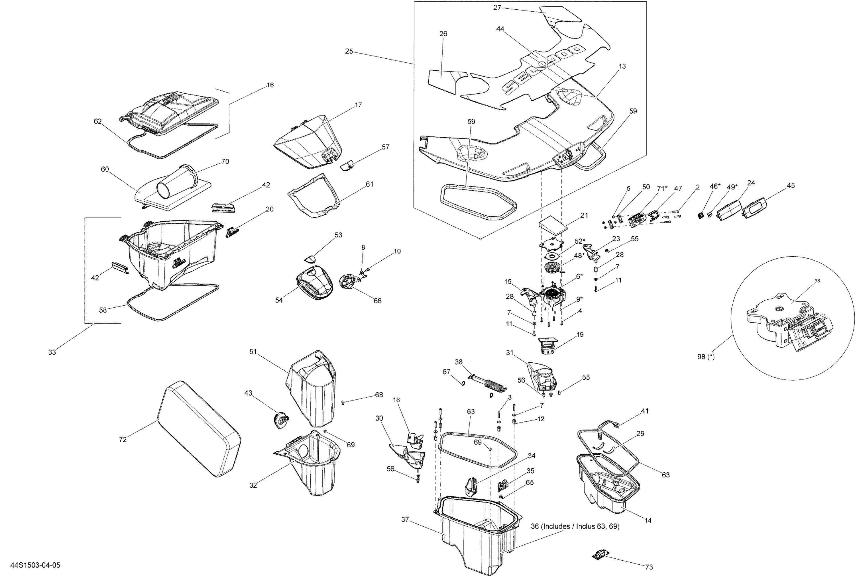 Схема узла: Storage Compartments _44S1405