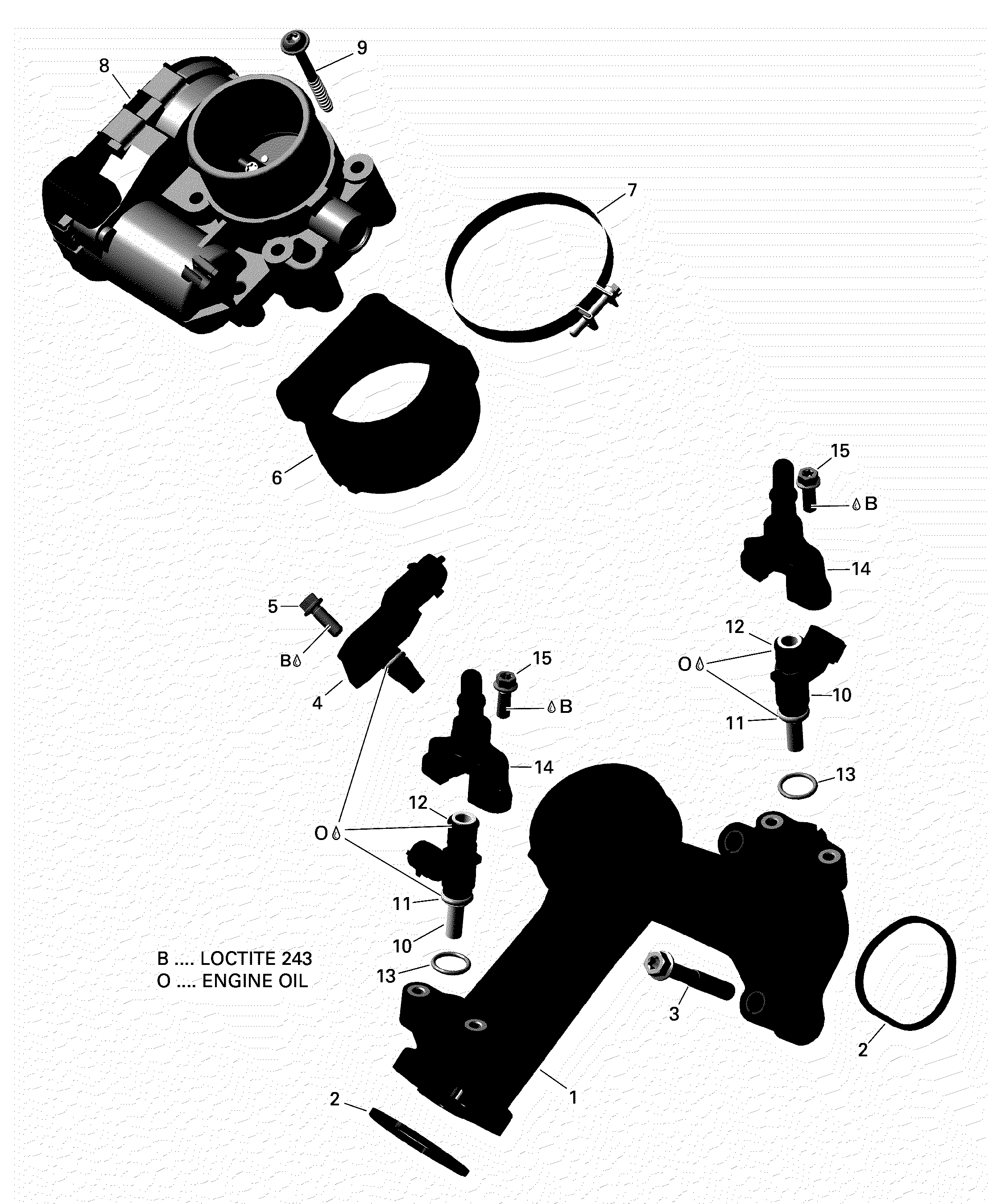 Air Intake Manifold And Throttle Body New T3