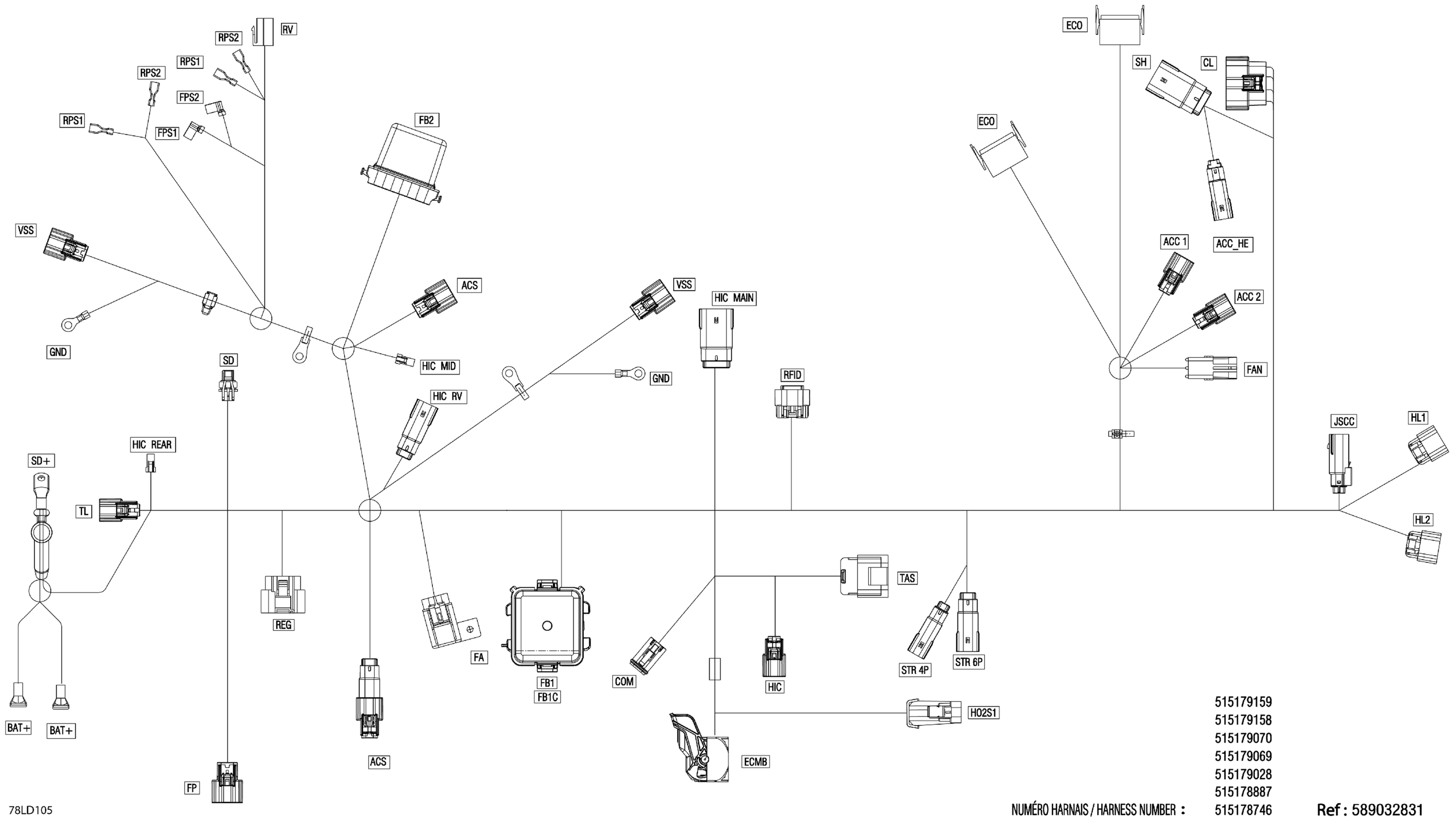 Схема узла: Electric - Main Harness - 515179159