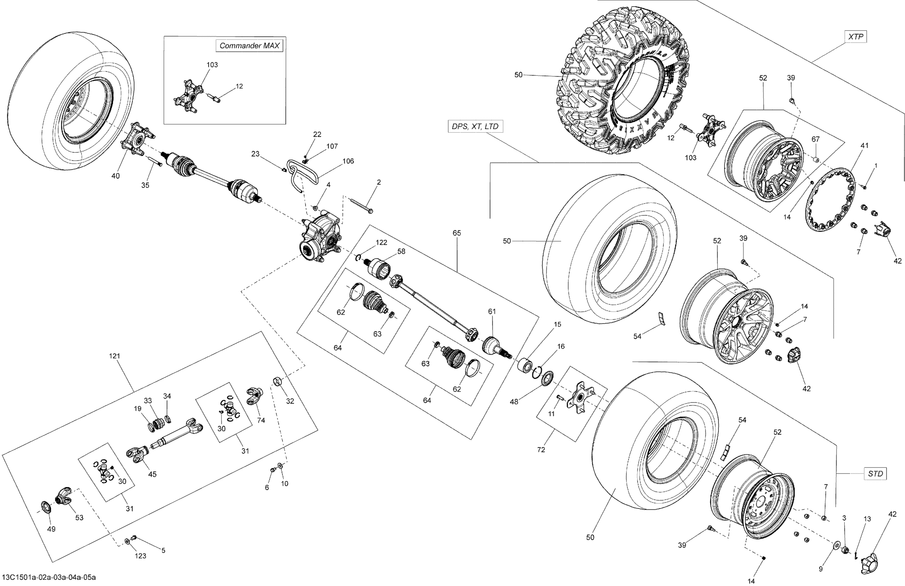 Схема узла: Drive System, Rear _13C1504a