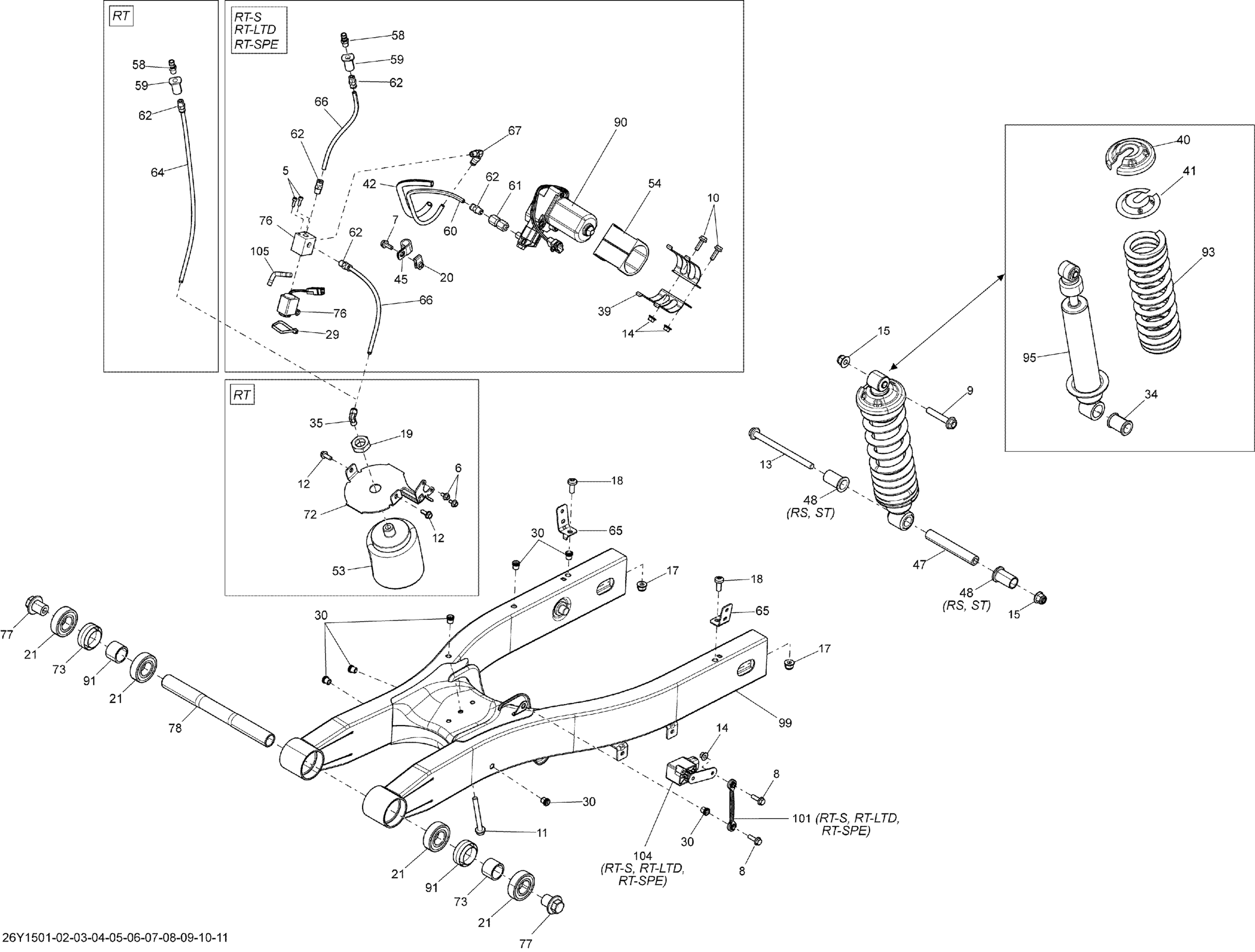 Схема узла: Suspension, Rear _26Y1502