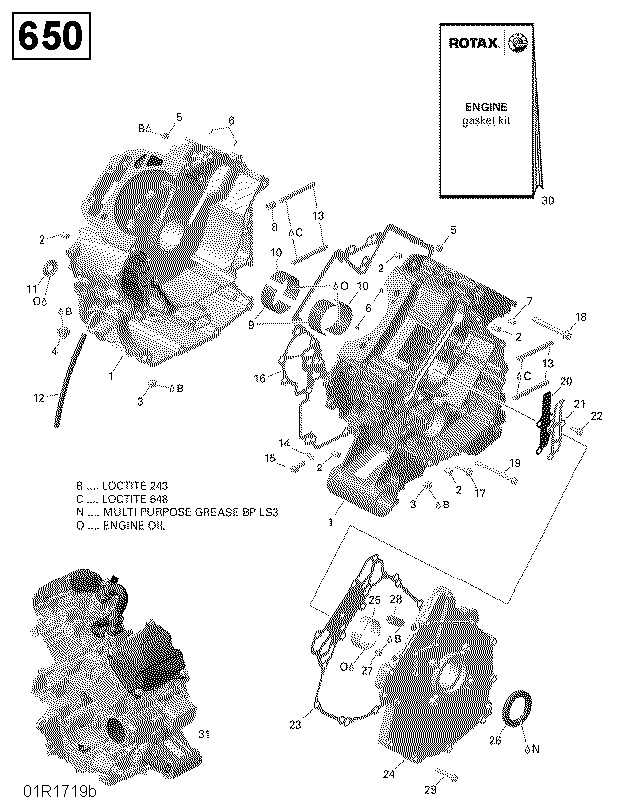 Crankcase - 650 EFI (Package PRO and North)