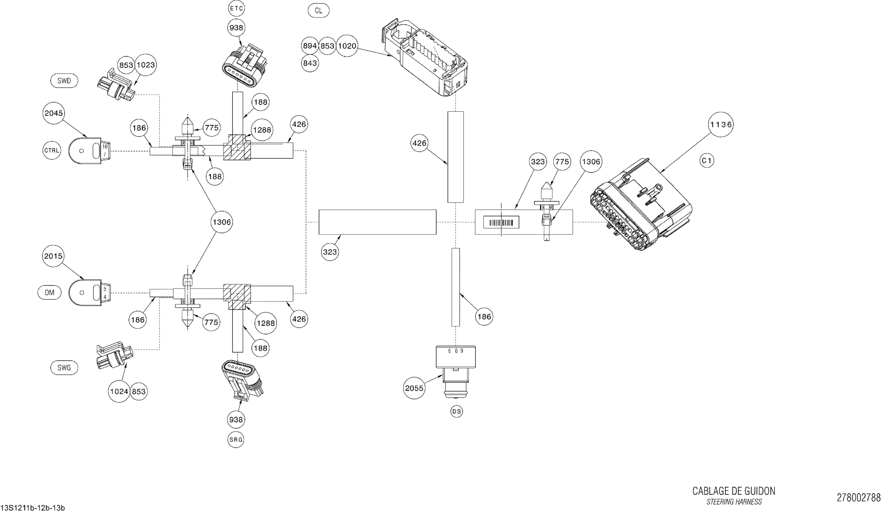 Схема узла: Electrical Harness Steering