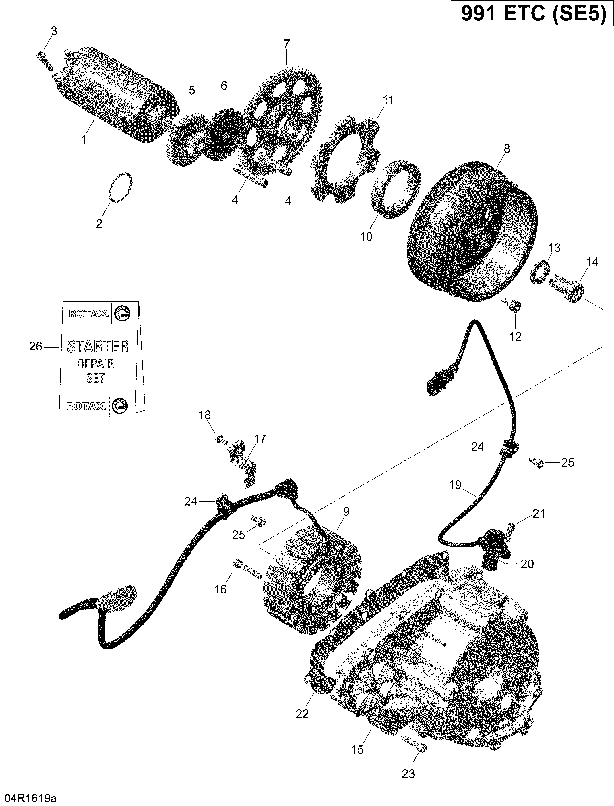 Схема узла: Magneto And Electric Starter 2-4_04R1533b