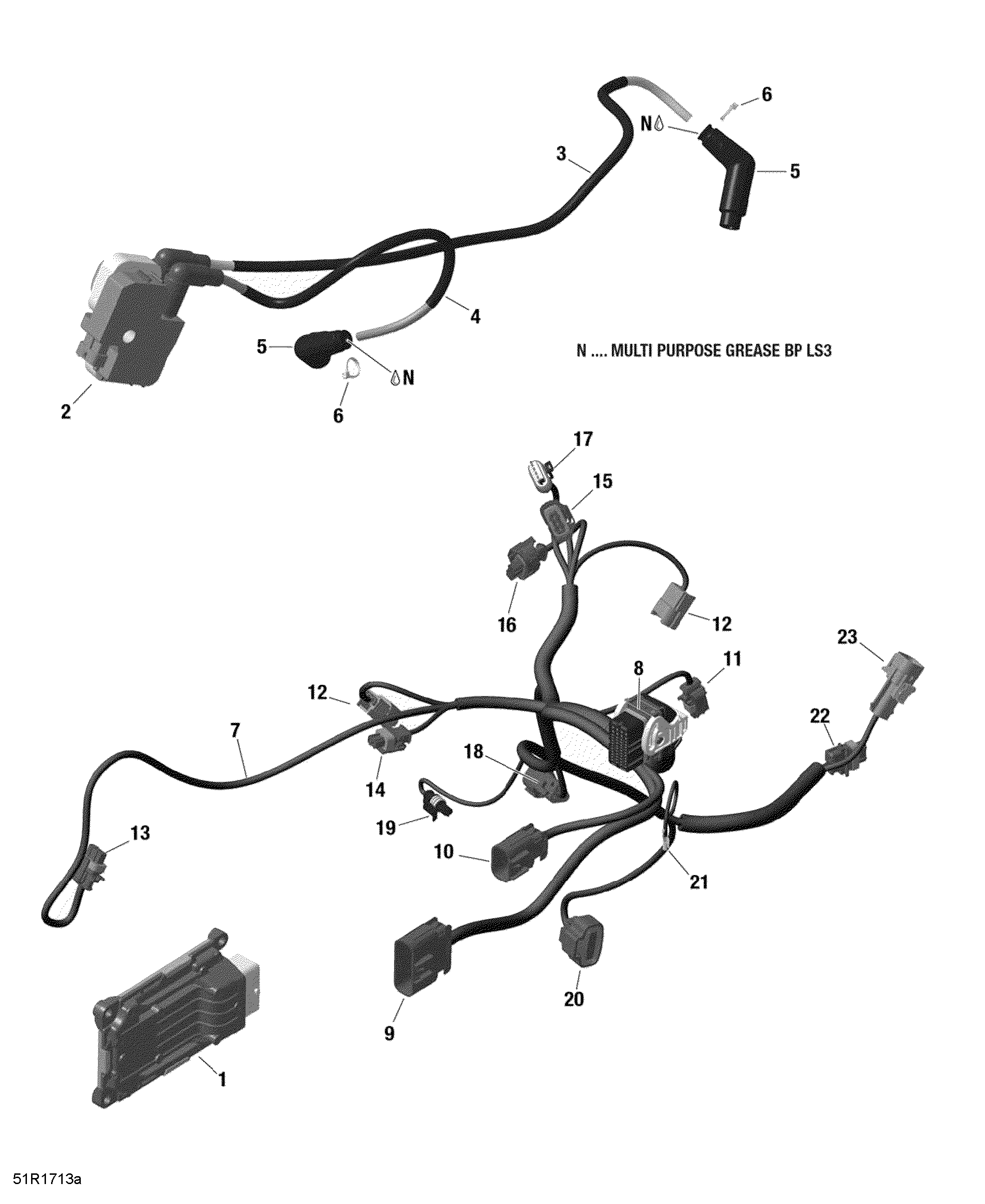 Схема узла: Engine Harness and Electronic Module - 1000R EFI (Outlander Package XMR)